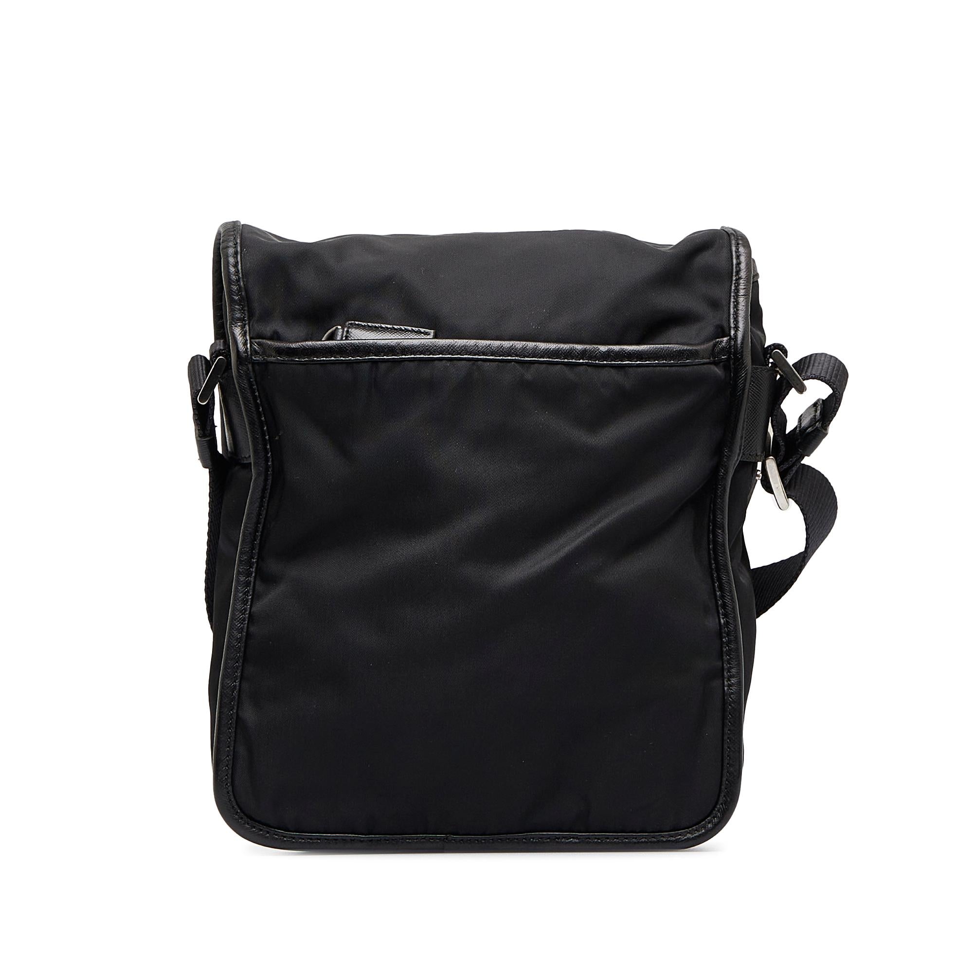 Prada Tessuto Buckle Messenger Bag