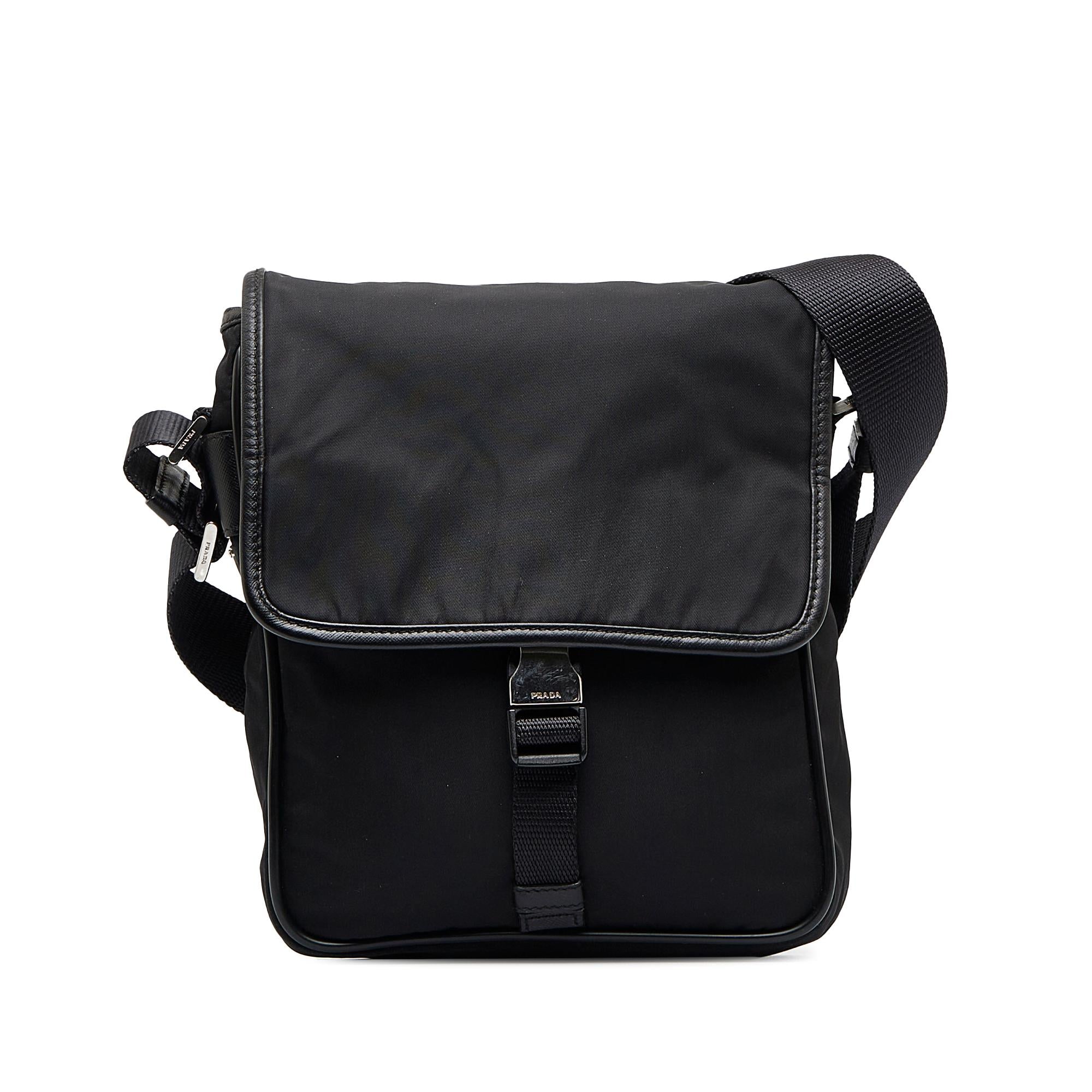 Prada Tessuto Buckle Messenger Bag