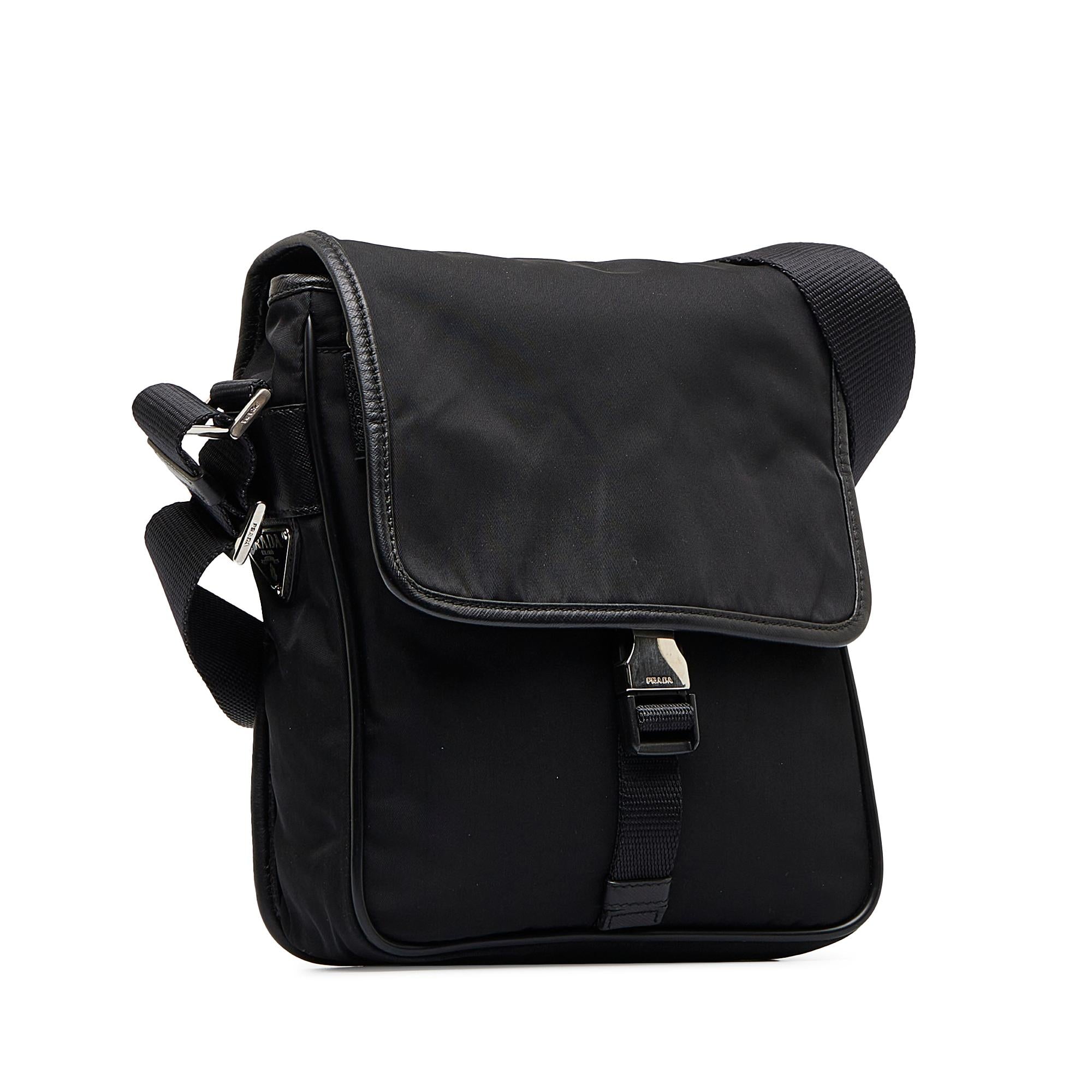 Prada Tessuto Buckle Messenger Bag