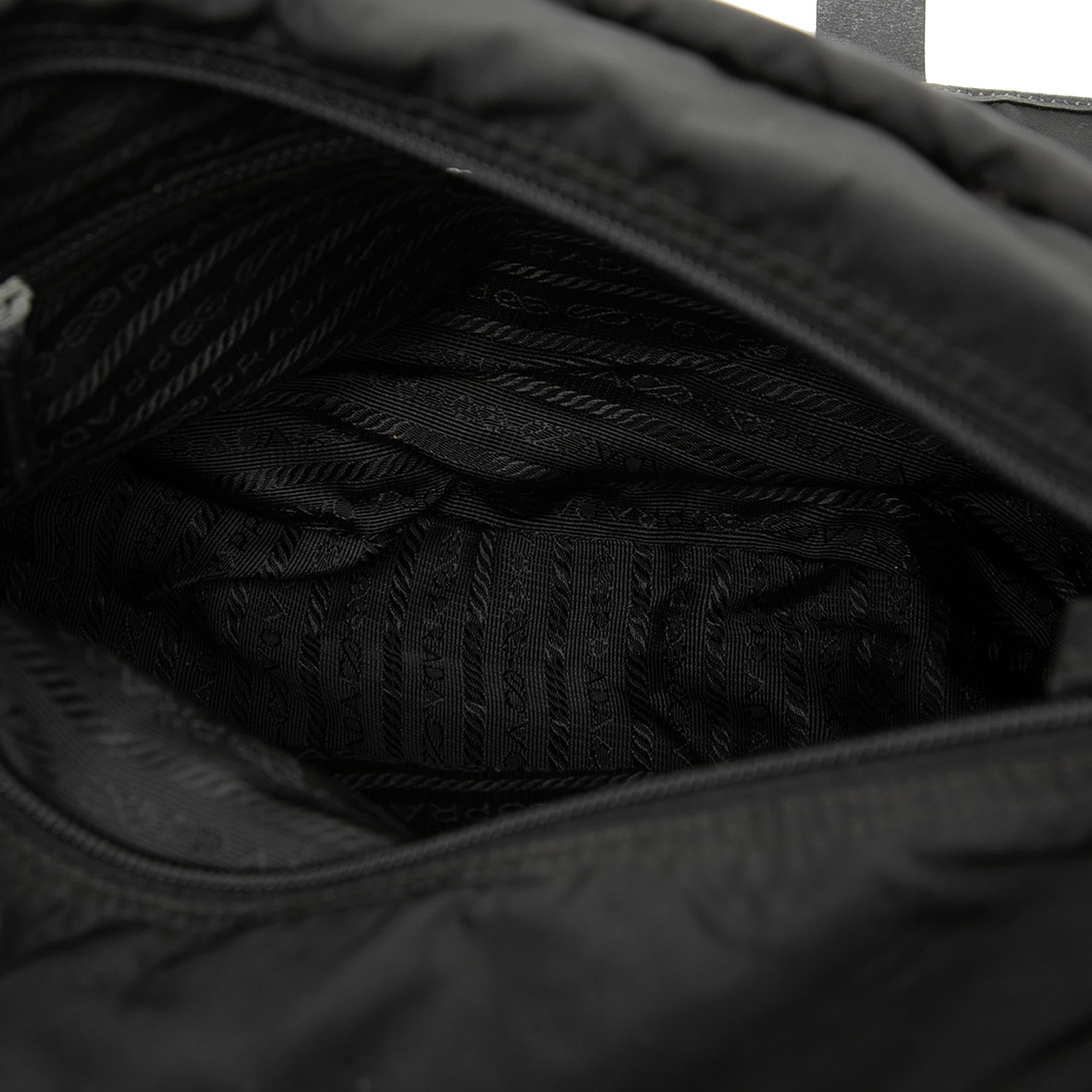 Prada Tessuto Double Buckle Messenger Bag