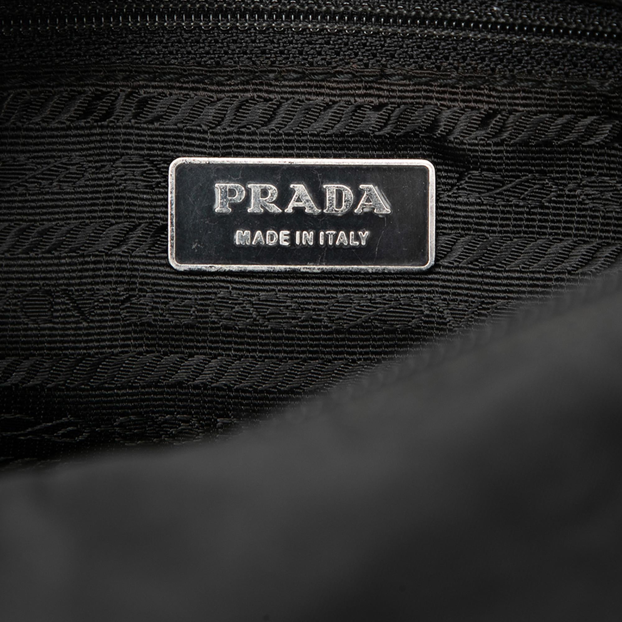 Prada Tessuto Double Buckle Messenger Bag