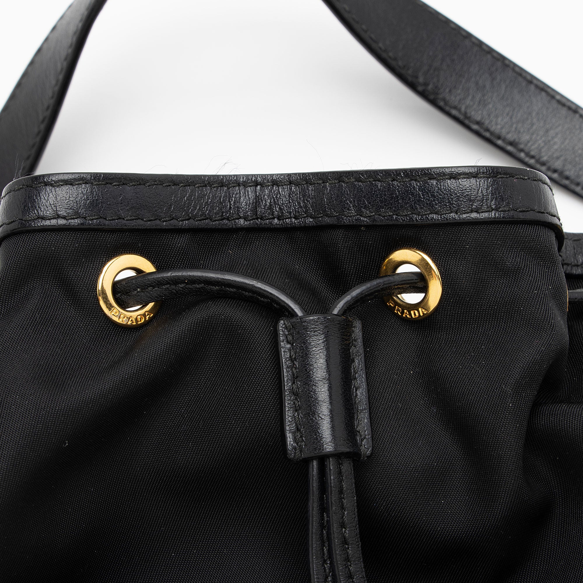 Prada Tessuto Duet Drawstring Mini Bucket Bag (SHF-1DaDrC)