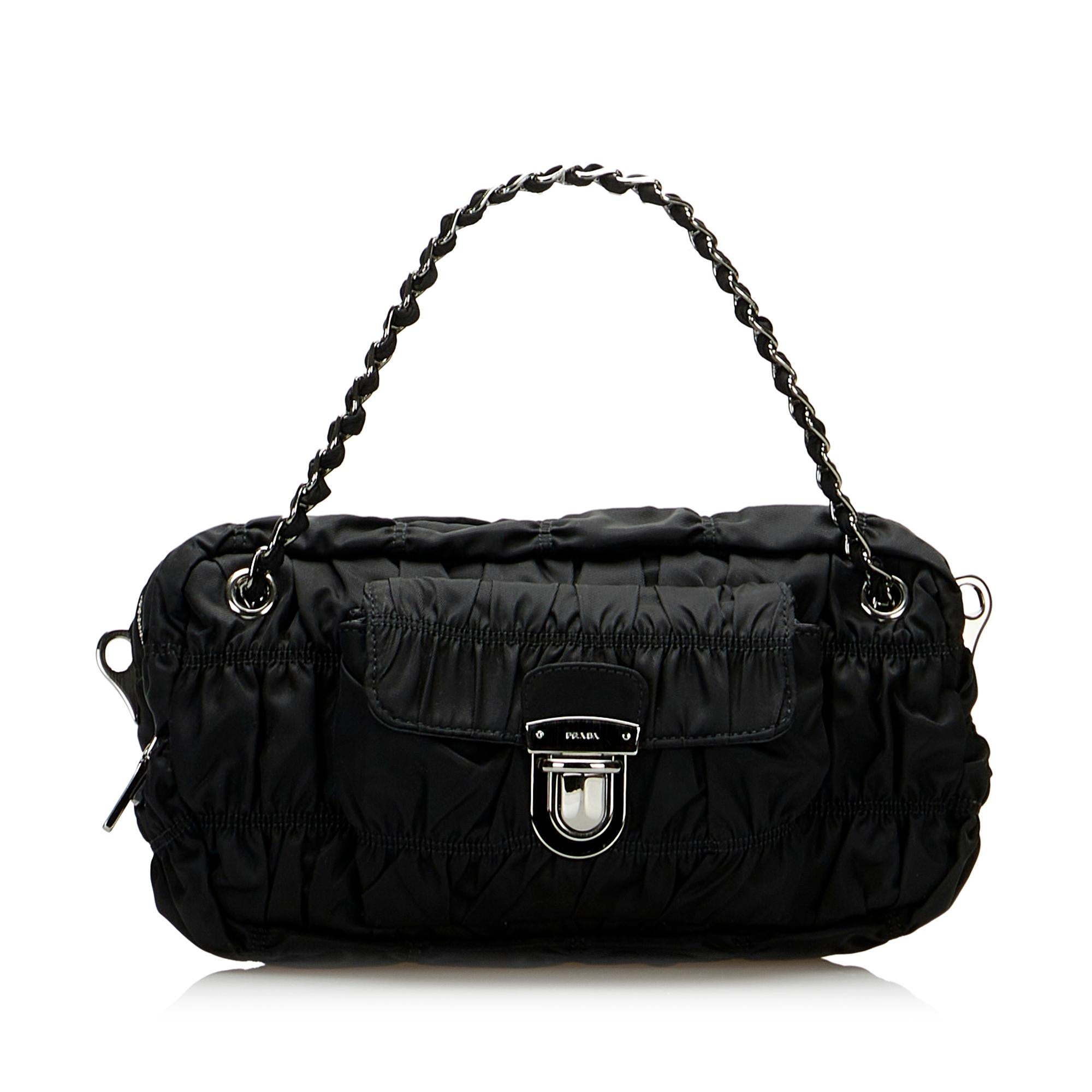 Prada Tessuto Gaufre Chain Satchel (SHG-FCxtXs)