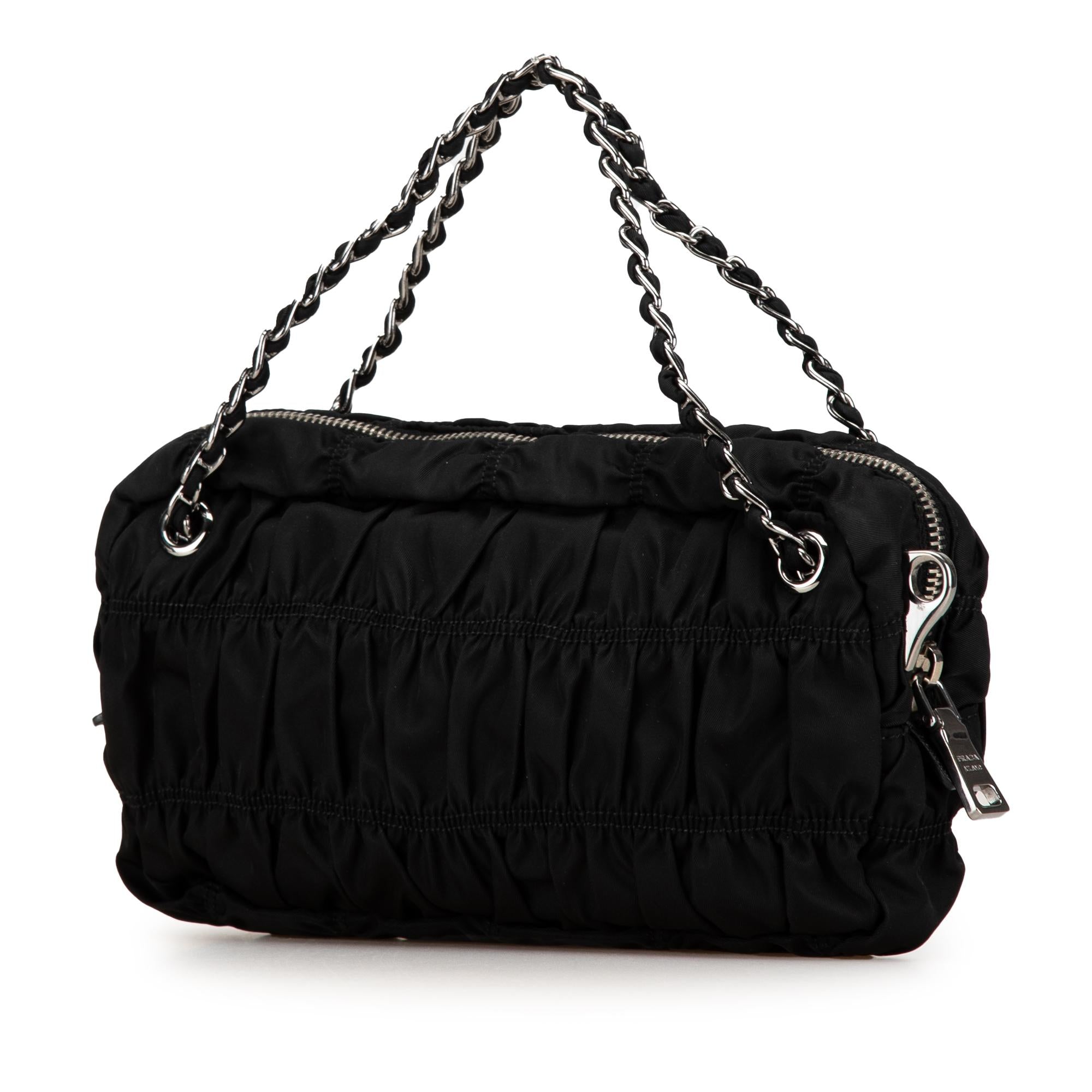 Prada Tessuto Gaufre Chain Satchel