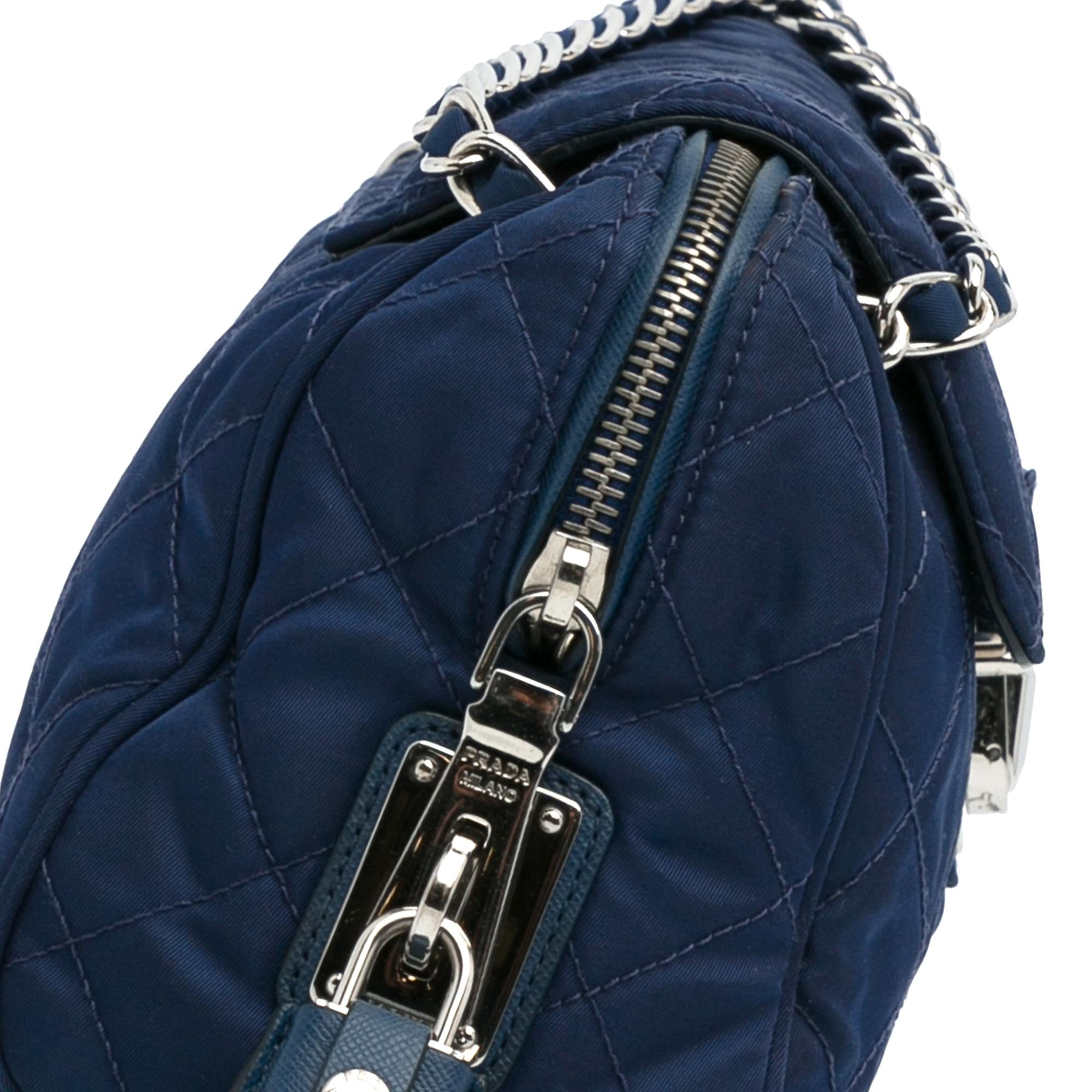 Prada Tessuto Impuntu Chain Flap Shoulder Bag (SHG-9JSQjl)