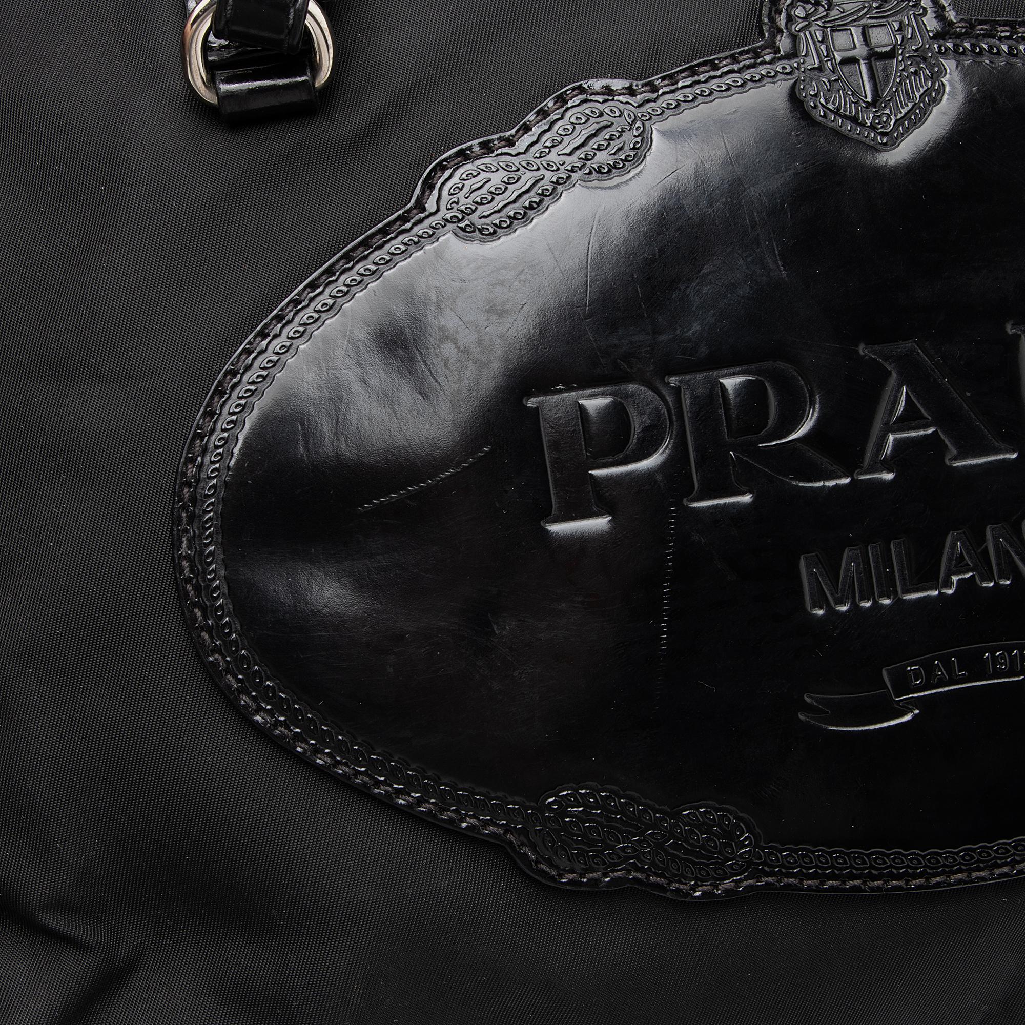 Prada Tessuto Logo Bauletto Satchel (SHF-23040)