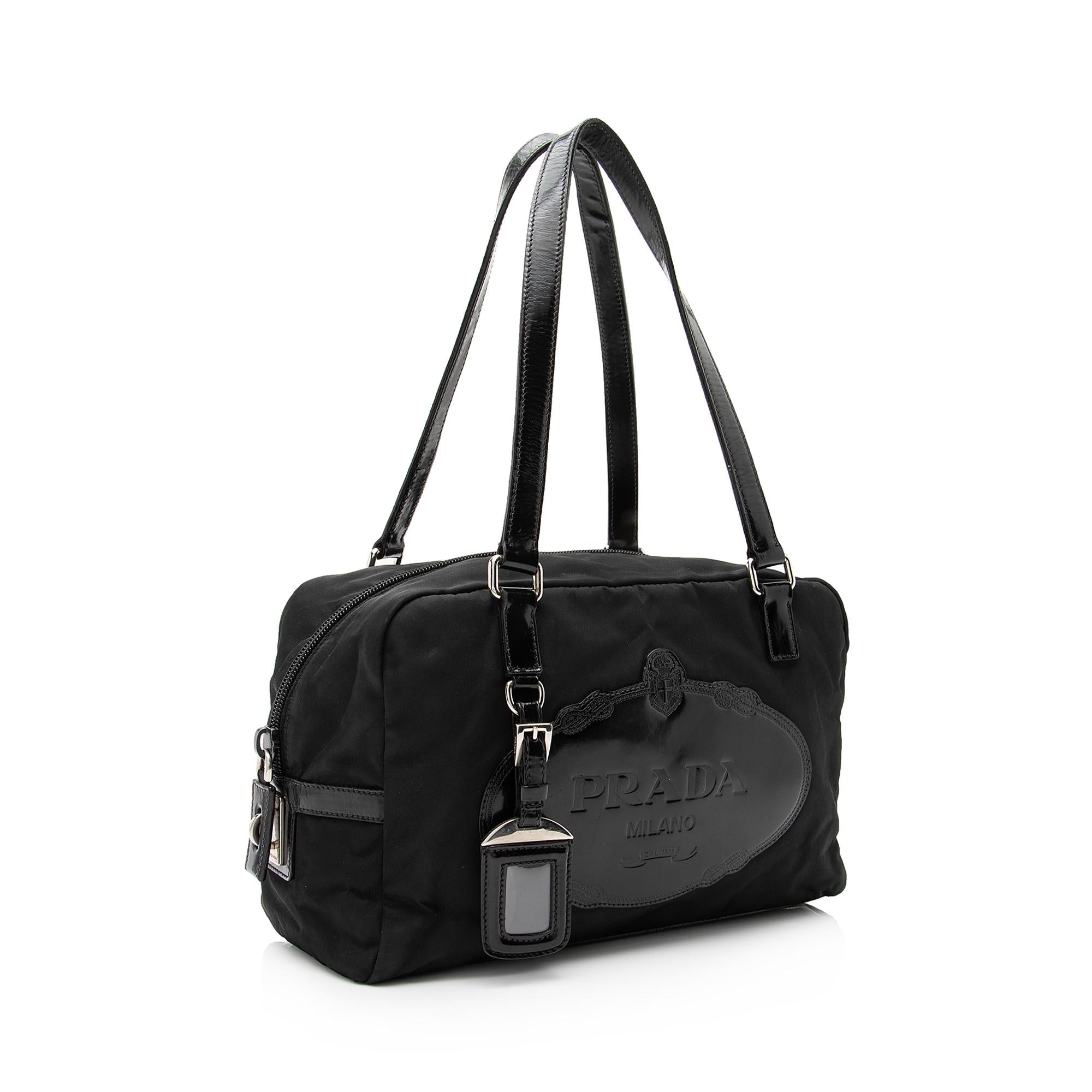 Prada Tessuto Logo Bauletto Satchel (SHF-23040)