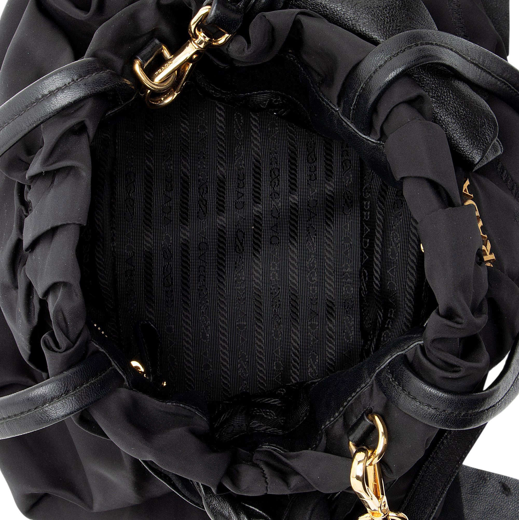 Prada Tessuto Logo Bow Tote