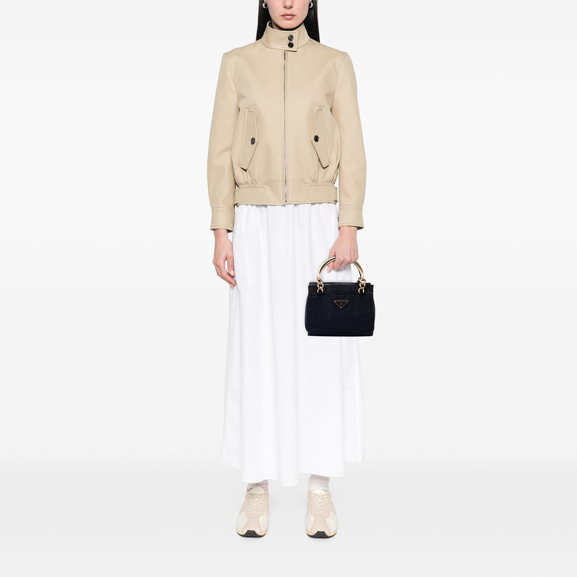 Prada Tessuto Metal Handle Bag
