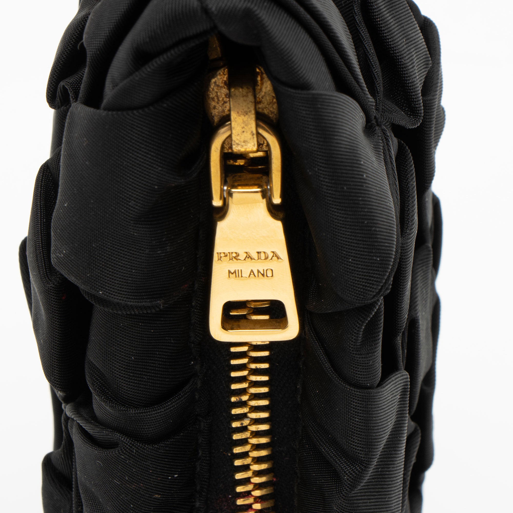 Prada Tessuto Origami Diamond Pleated Clutch