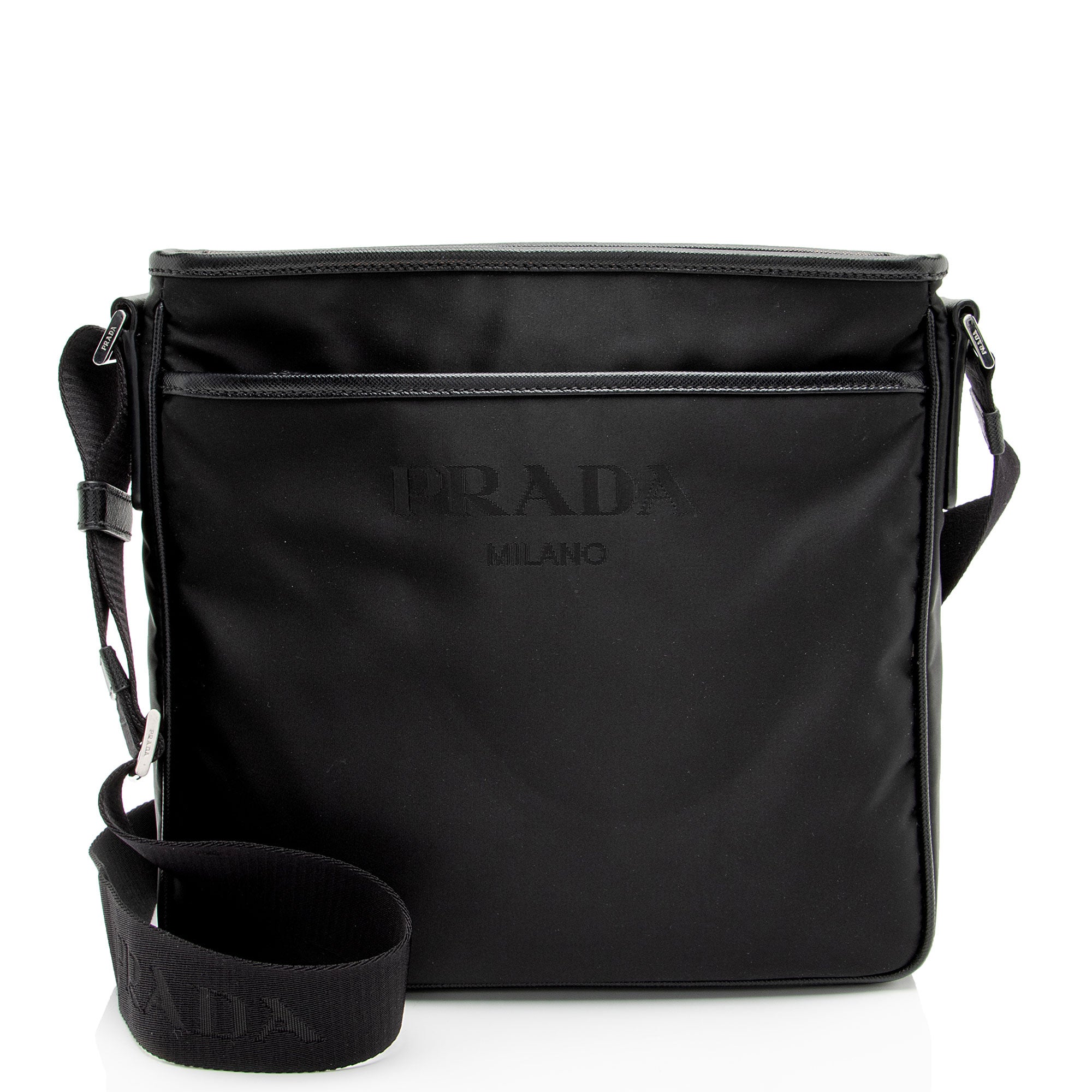 Prada Tessuto Saffiano Flat Messenger