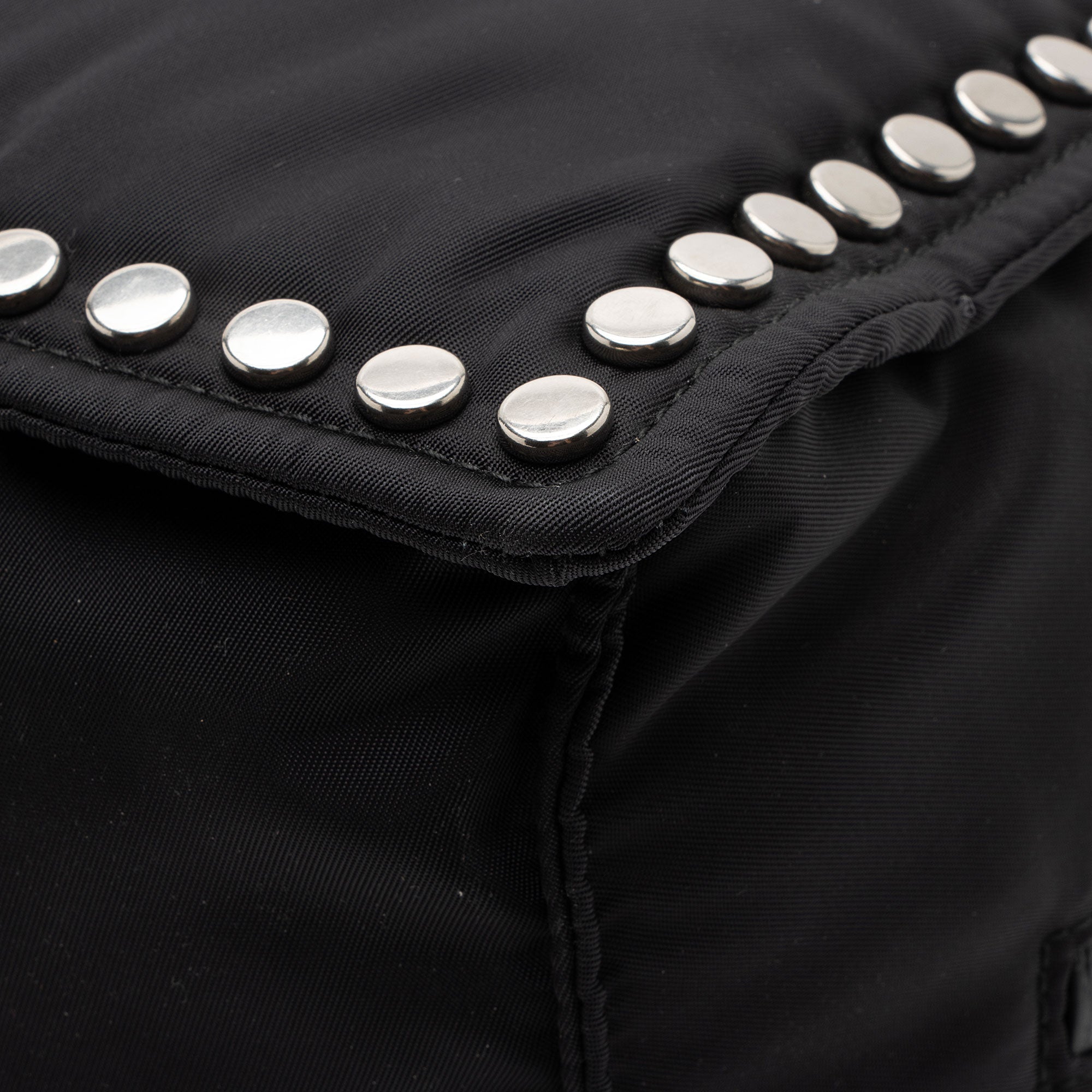 Prada Tessuto Studded Etiquette Large Tote
