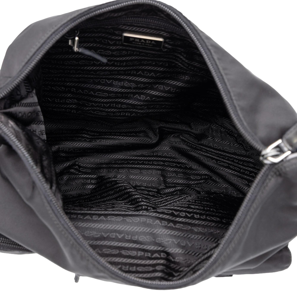 Prada Tessuto Triple Pocket Zip Top Crossbody
