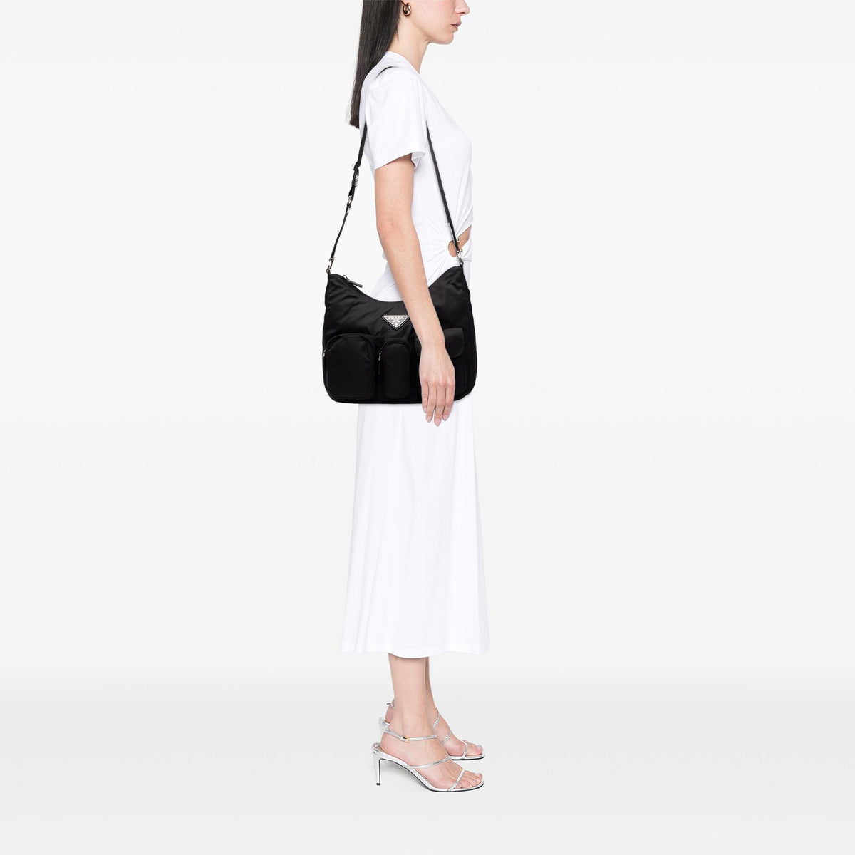 Prada Tessuto Triple Pocket Zip Top Crossbody
