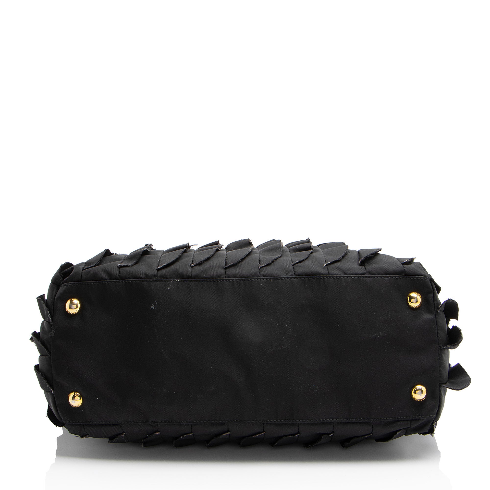Prada Tessuto Vernice Ruffled Chain Tote
