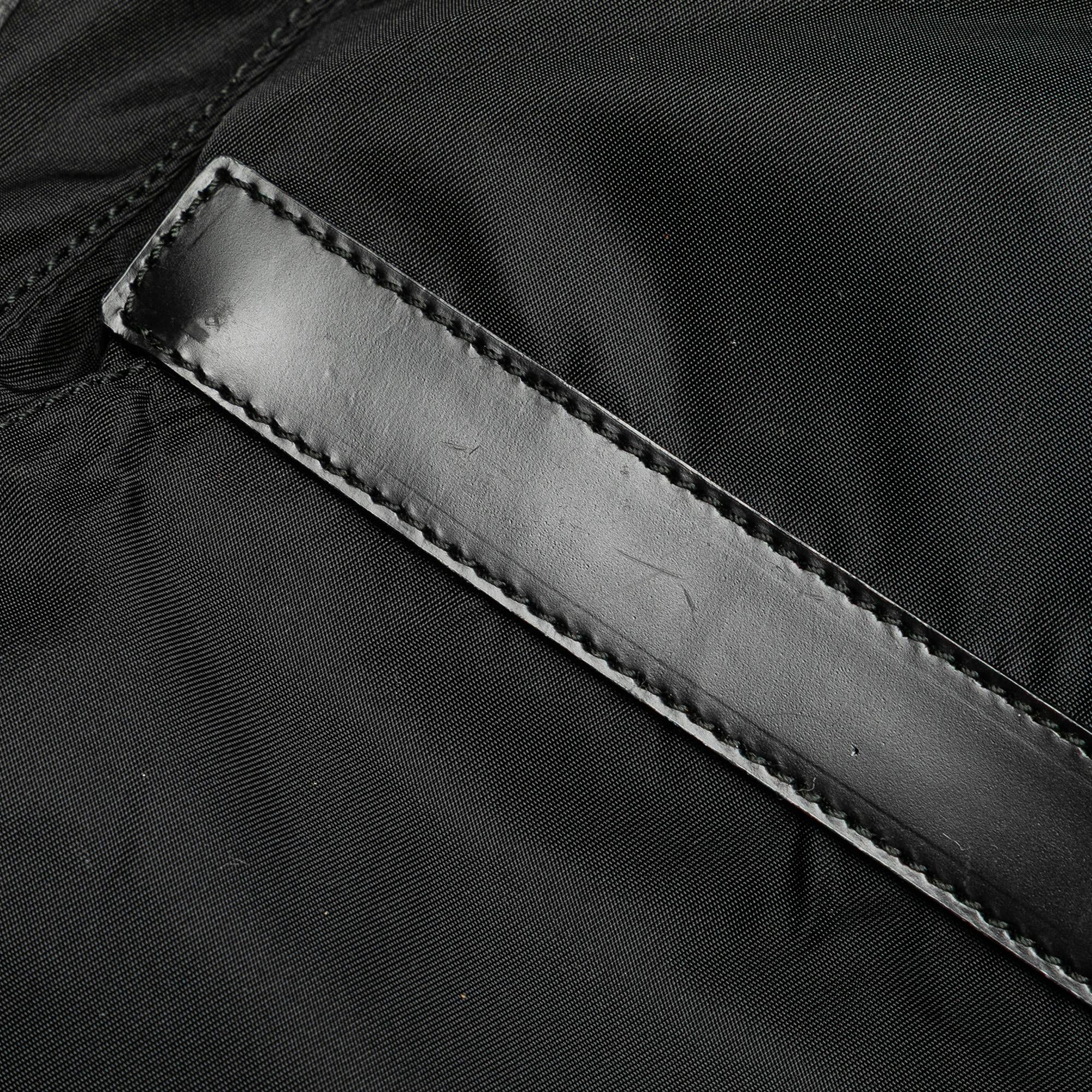 Prada Tessuto Zip Double Buckle Messenger Bag