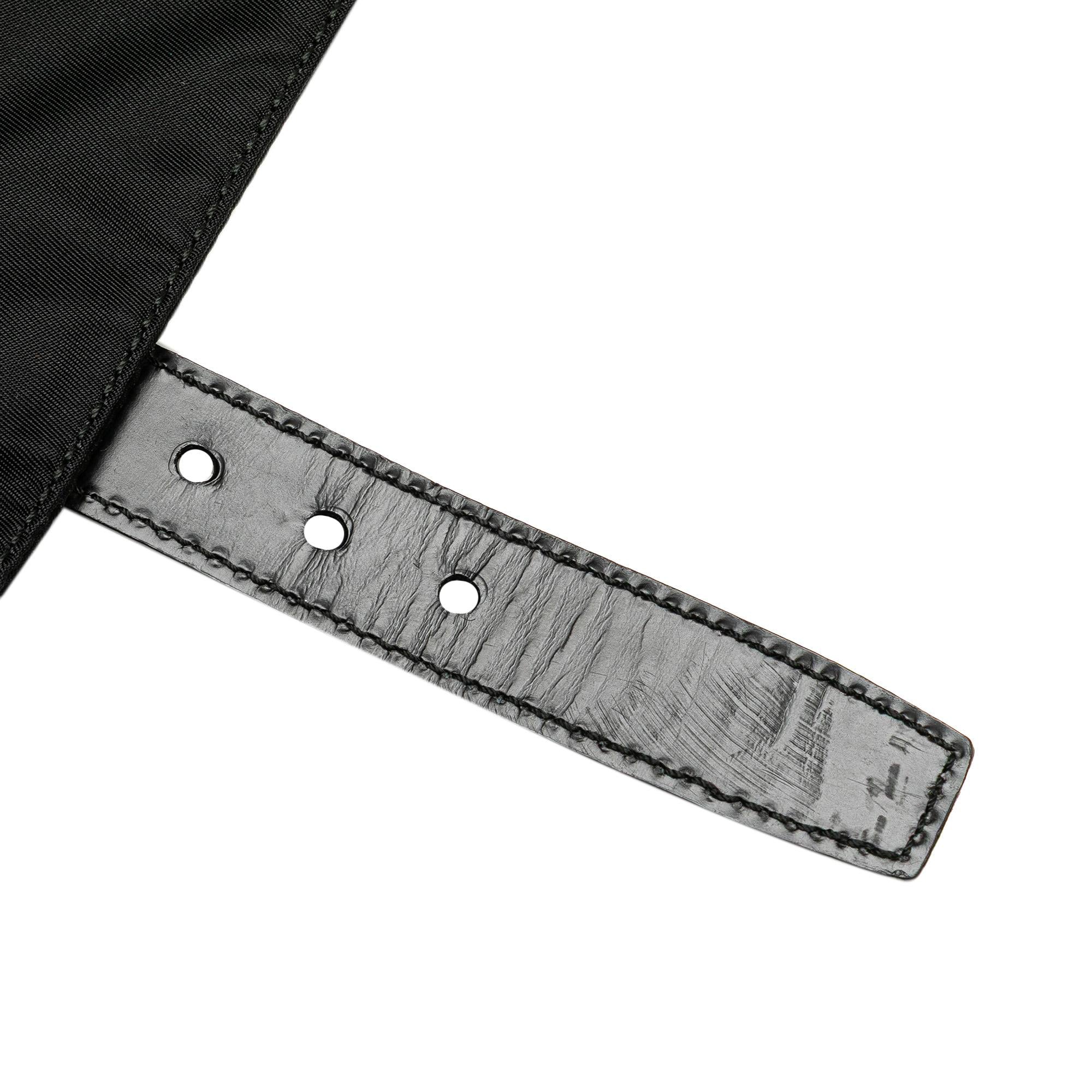 Prada Tessuto Zip Double Buckle Messenger Bag