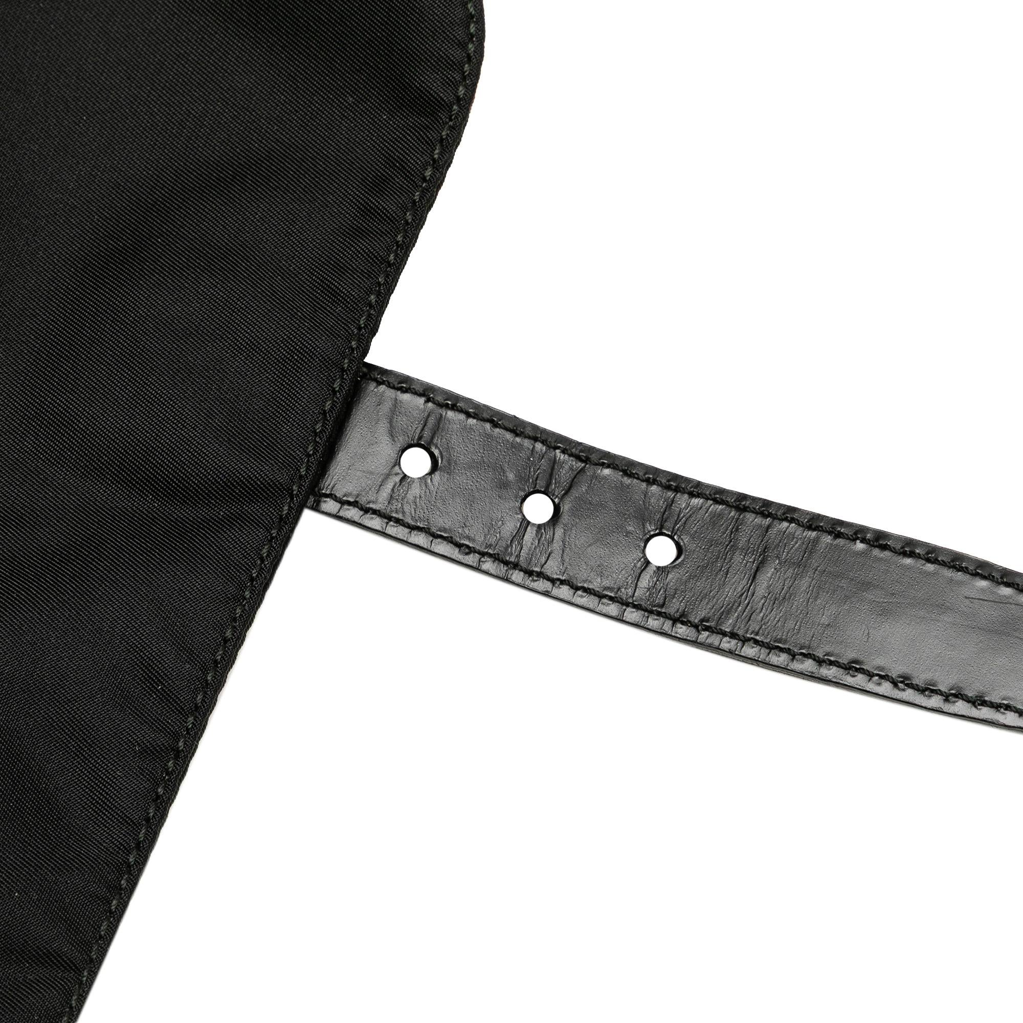 Prada Tessuto Zip Double Buckle Messenger Bag
