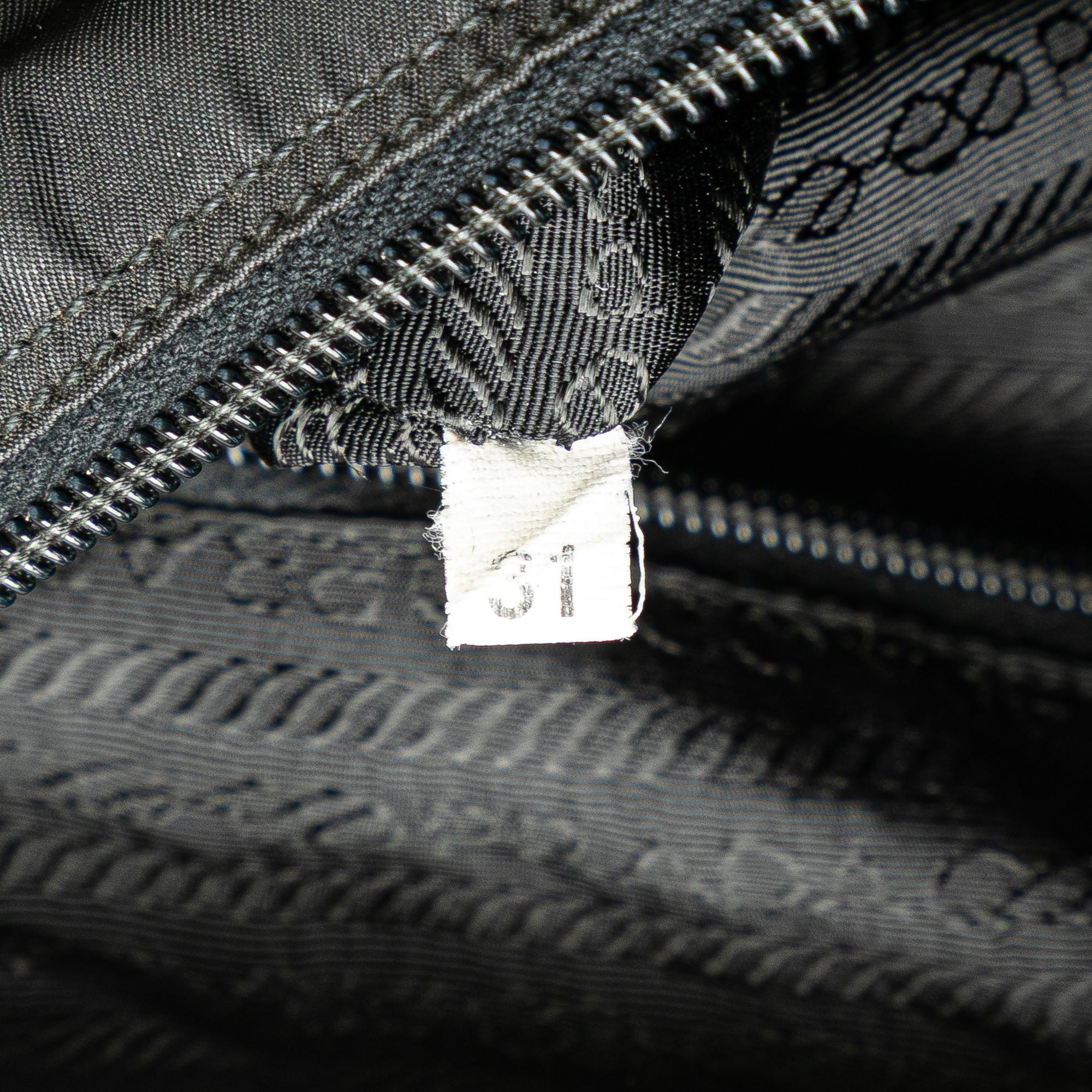 Prada Tessuto Zip Double Buckle Messenger Bag