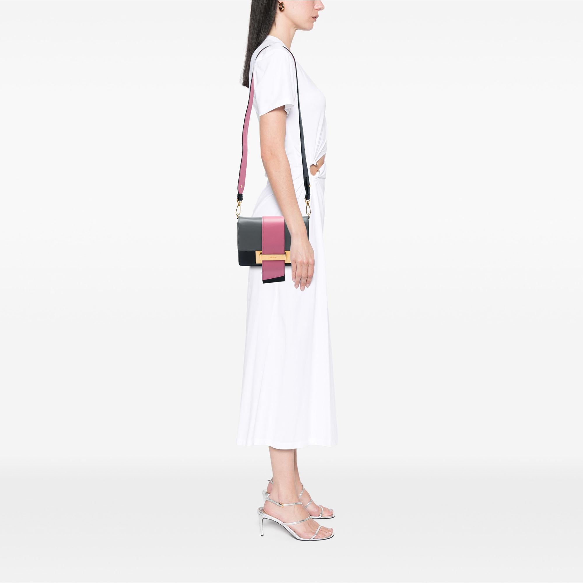 Prada Tricolor City Calf Ribbon Crossbody