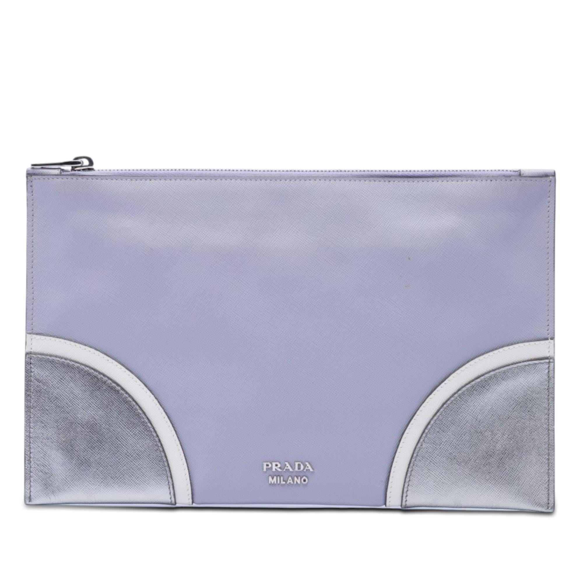 Prada Tricolor Saffiano Clutch