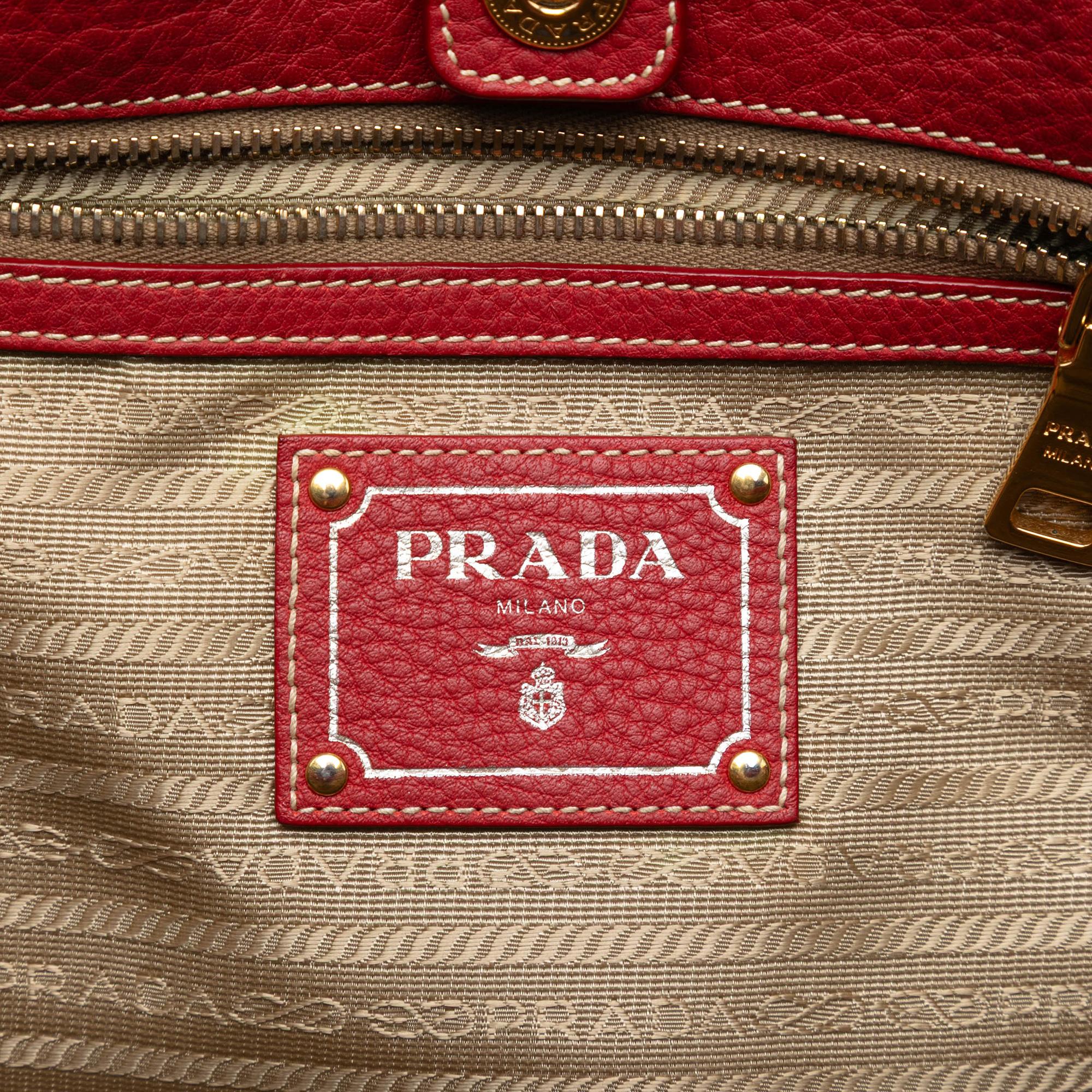 Prada VItello Daino Double Pocket Tote