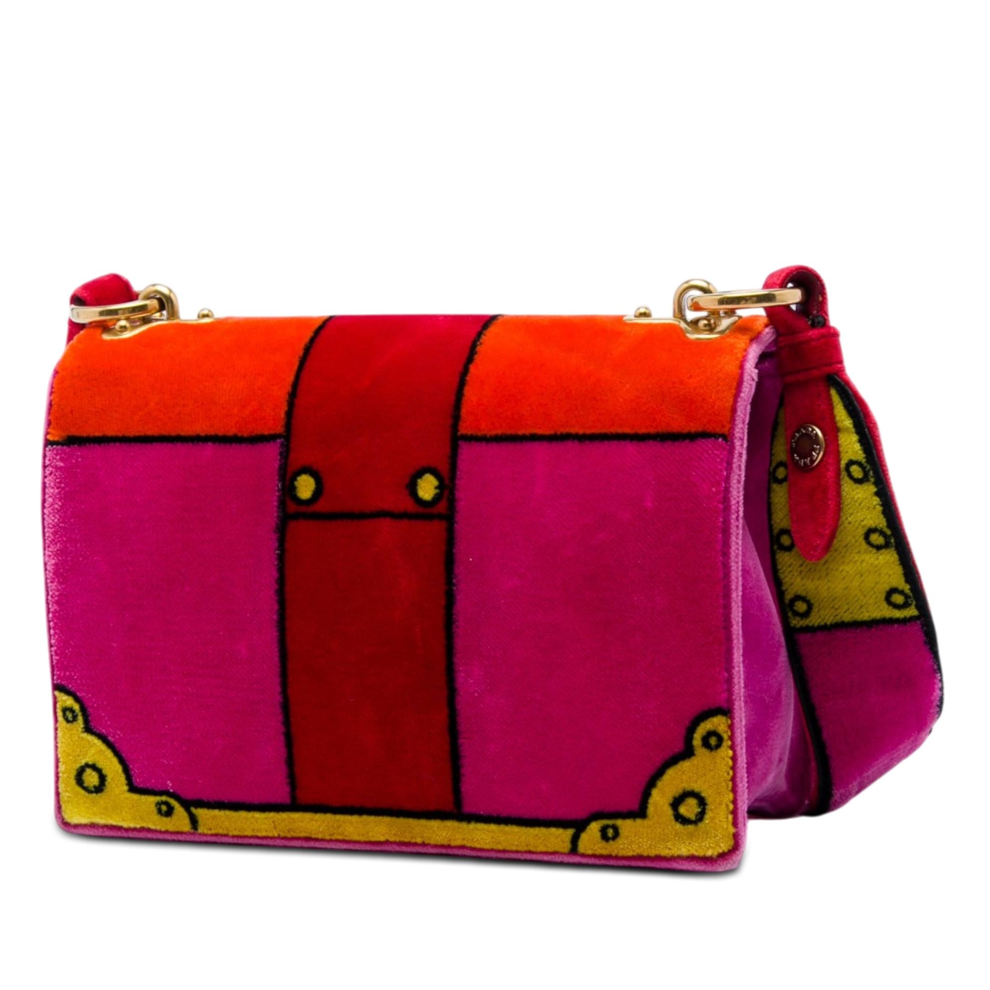 Prada Velluto Ricamo Trompe L'oeil Cahier Crossbody