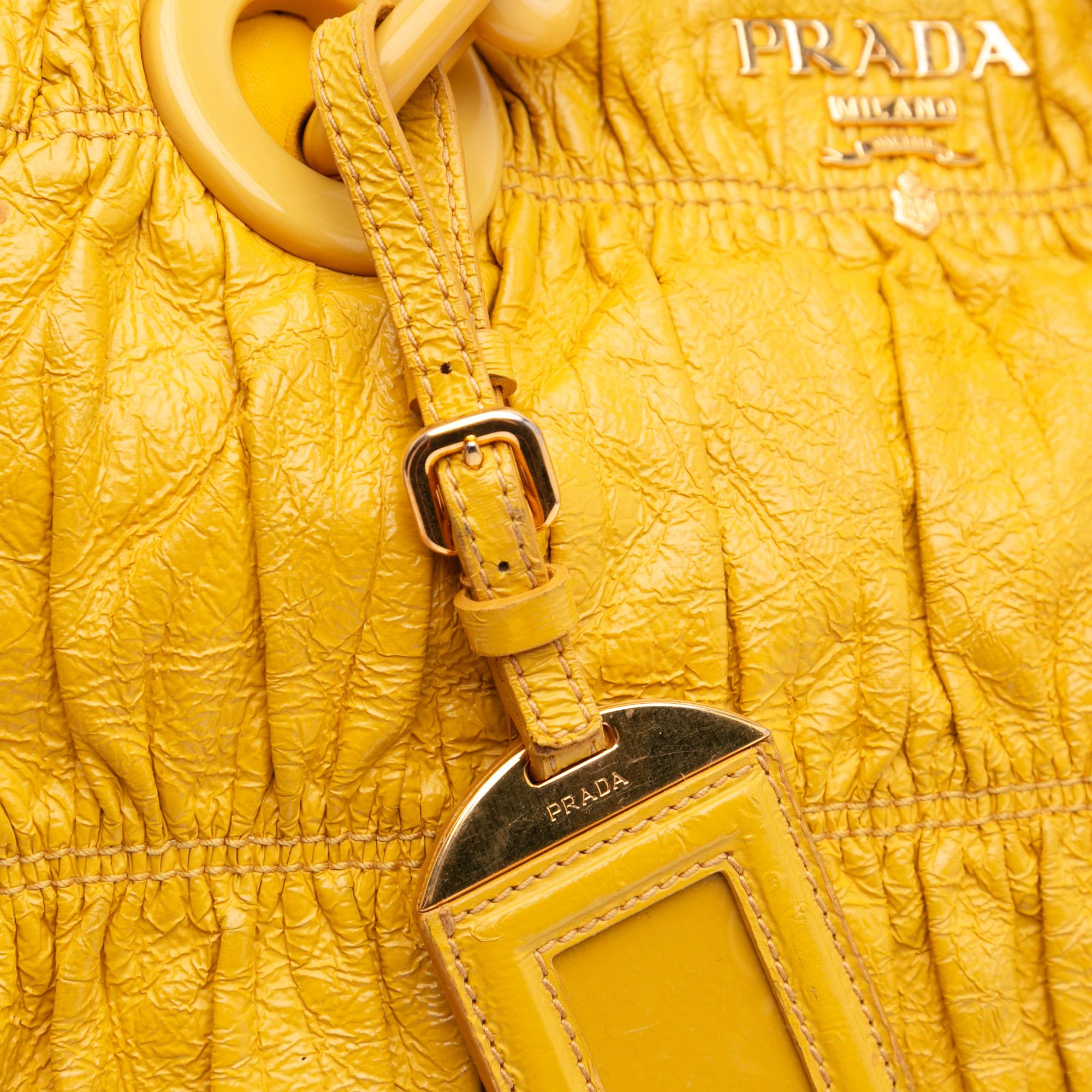 Prada Vernice Gaufre Chain Tote