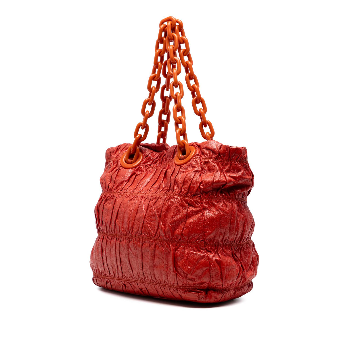 Prada Vernice Gaufre Chain Tote