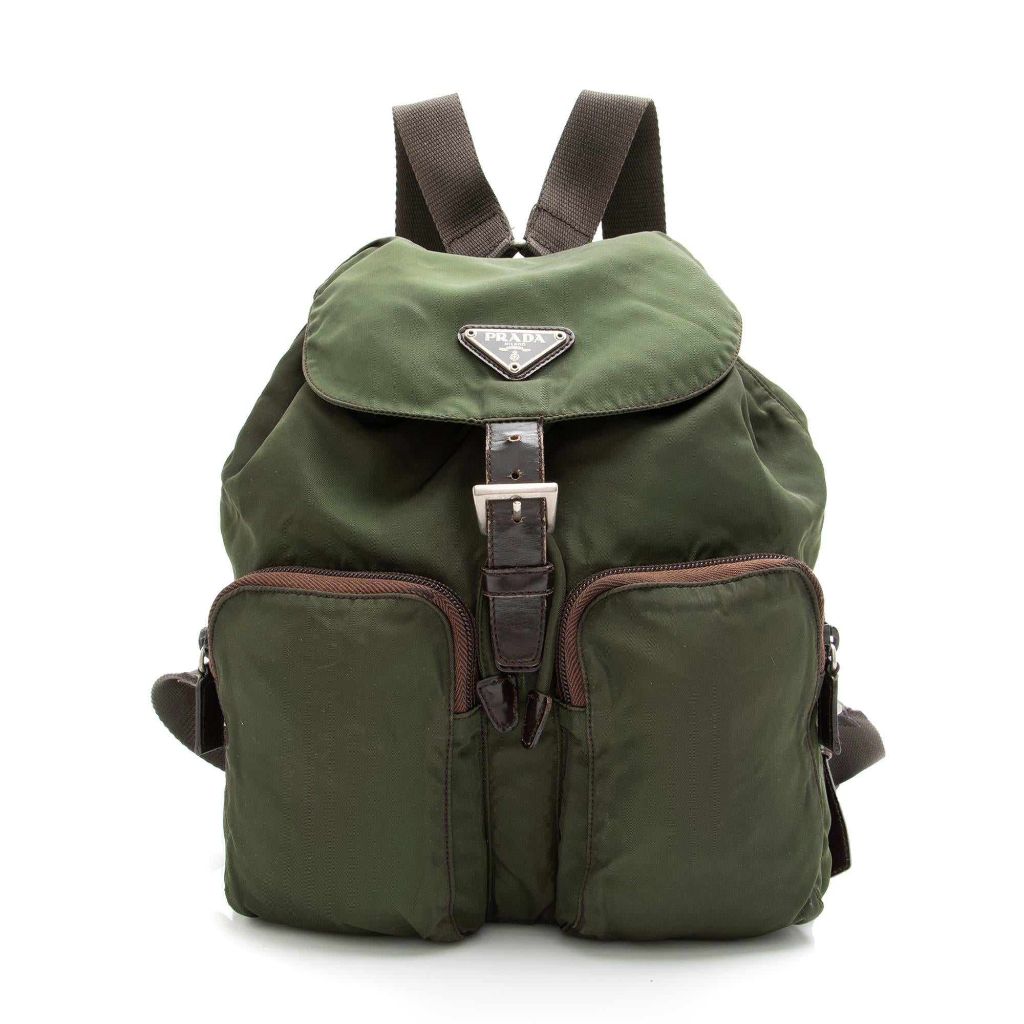 Prada Vintage Tessuto Double Pocket Small Backpack (SHF-23923)