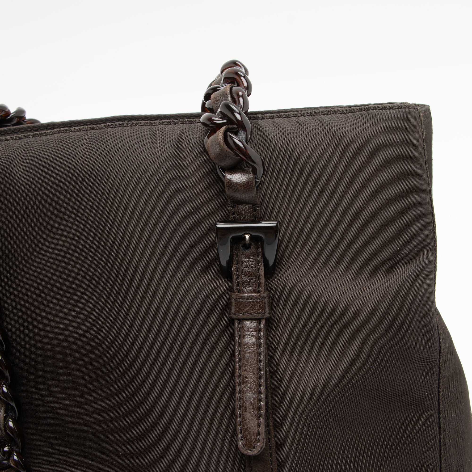 Prada Vintage Tessuto Plastic Chain Small Tote (SHF-f5lib6)