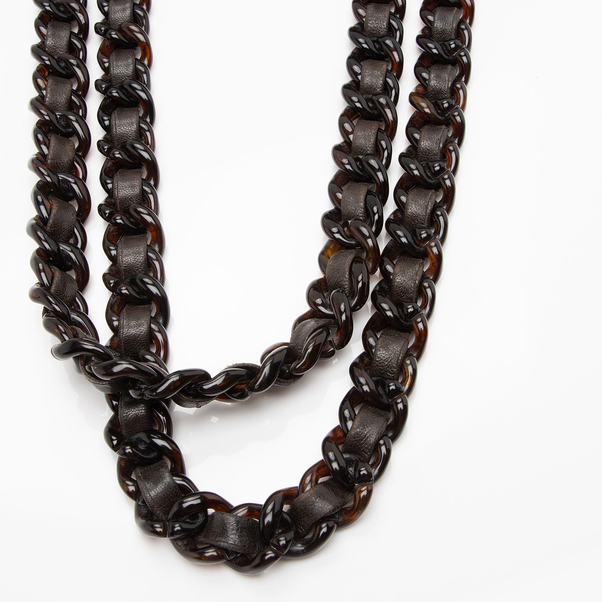 Prada Vintage Tessuto Plastic Chain Small Tote (SHF-f5lib6)