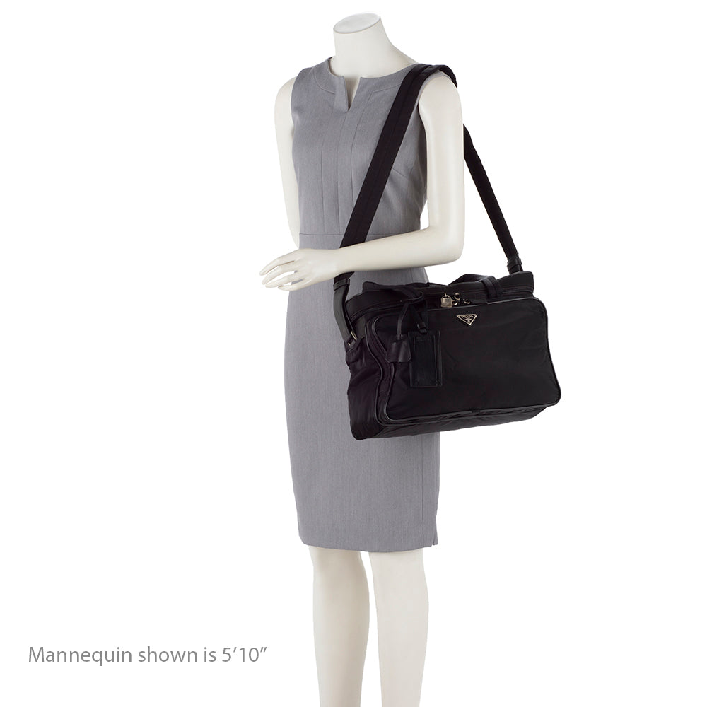 Prada Vintage Tessuto Travel Zip Around Tote (SHF-12393)