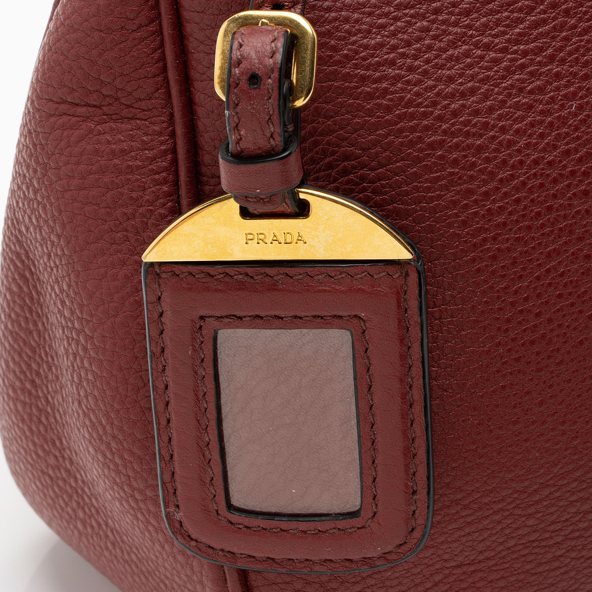 Prada Vitello Daino Belted Zip Shoulder Bag (SHF-ZmoFVU)