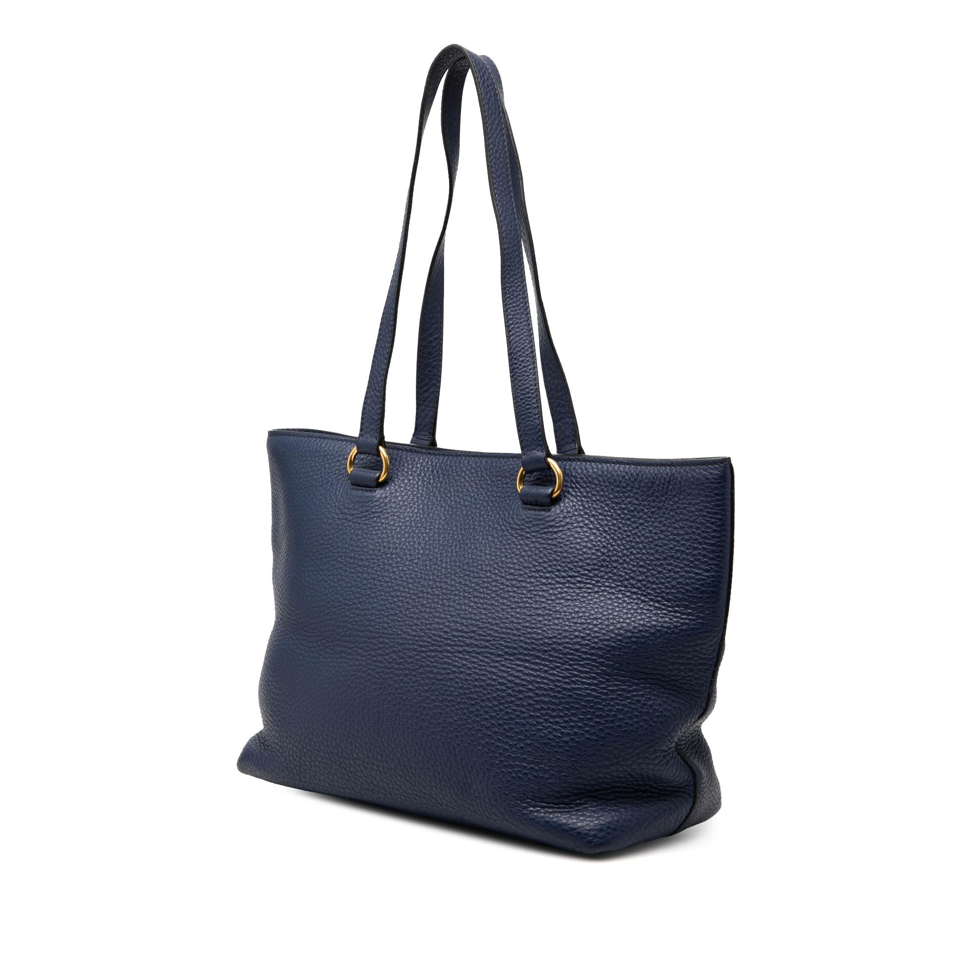 Prada Vitello Daino Canapa Logo Tote
