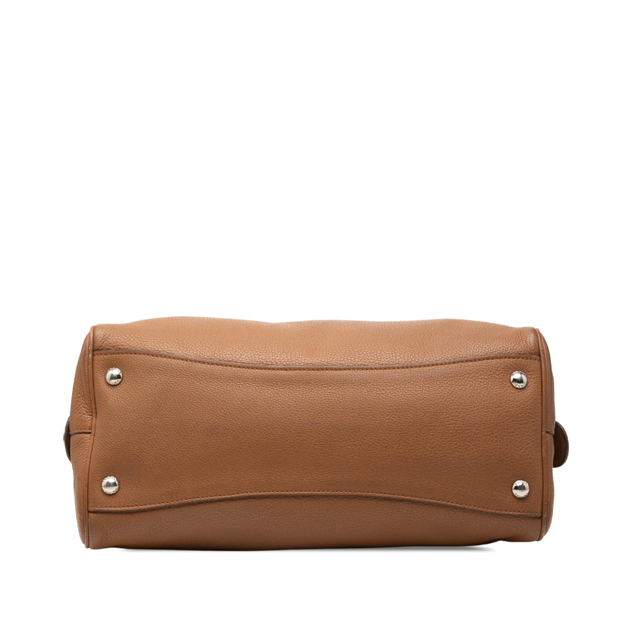 Prada Vitello Daino Dome Convertible Bowling Bag