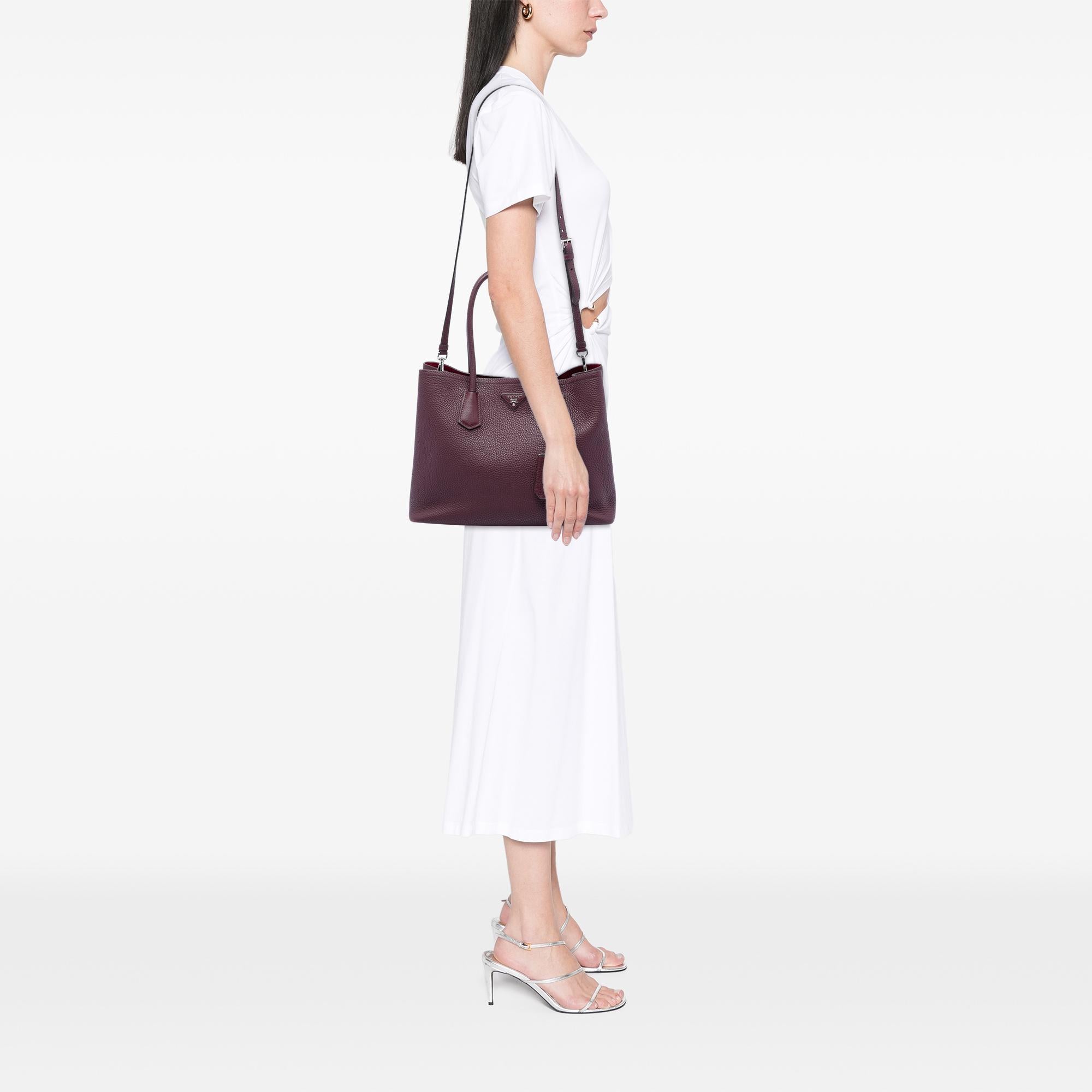 Prada Vitello Daino Double Handle Tote