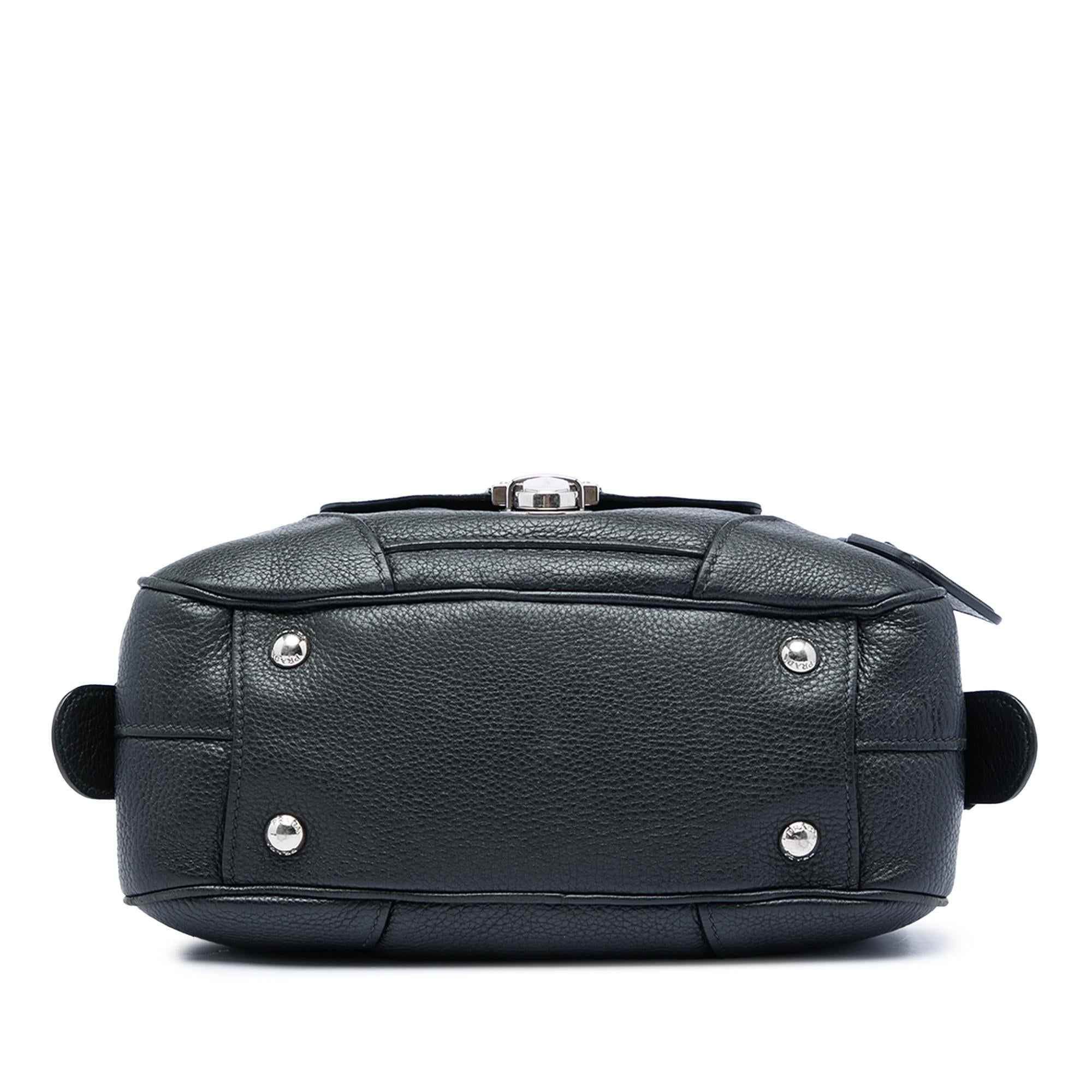 Prada Vitello Daino Front Pocket Boston Bag