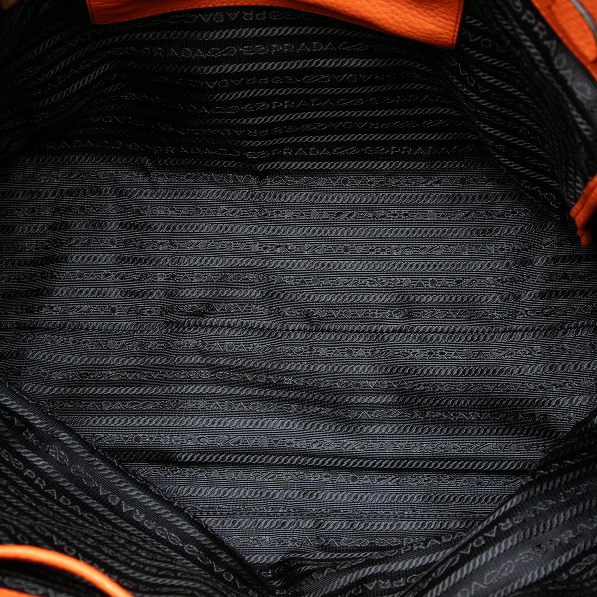 Prada Vitello Daino Front Pocket Open Convertible Tote