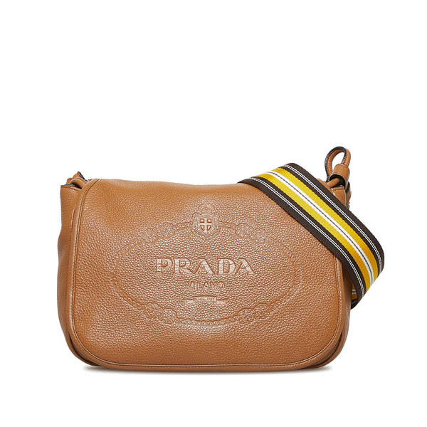 Prada Embossed Logo Leather Bag