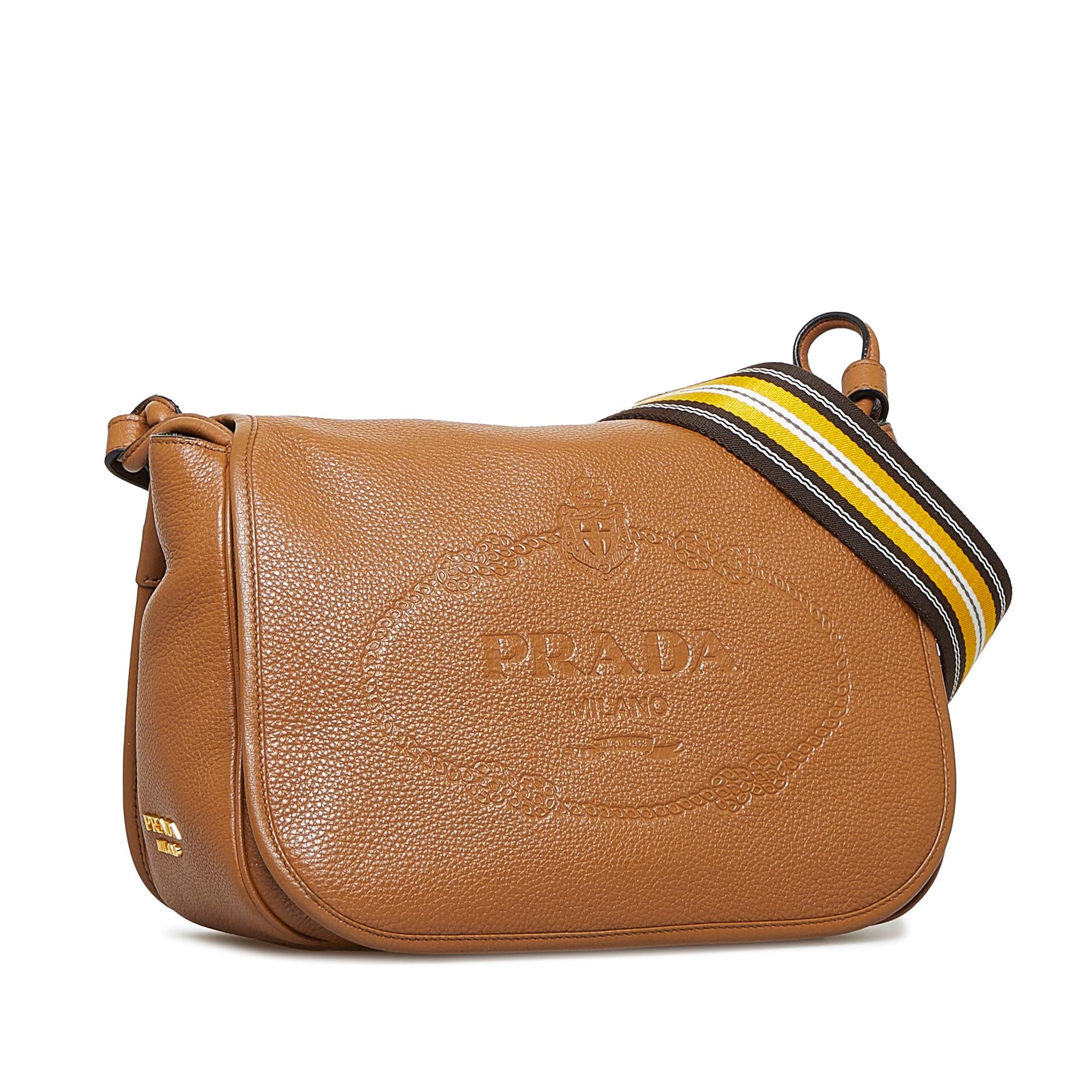 Prada Vitello Daino Logo Flap Bag (SHG-m6NP2i)