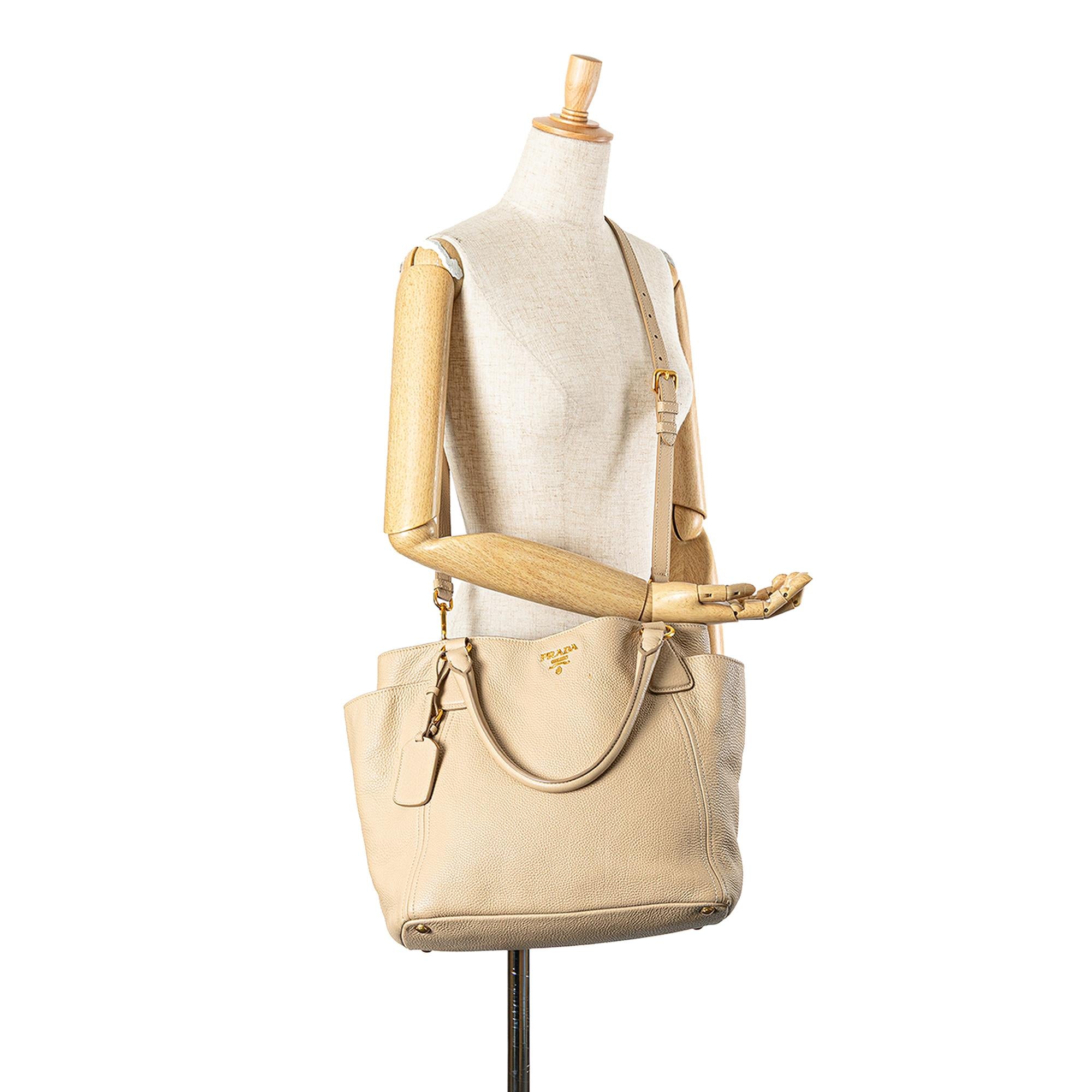 Prada Vitello Daino Open Convertible Tote