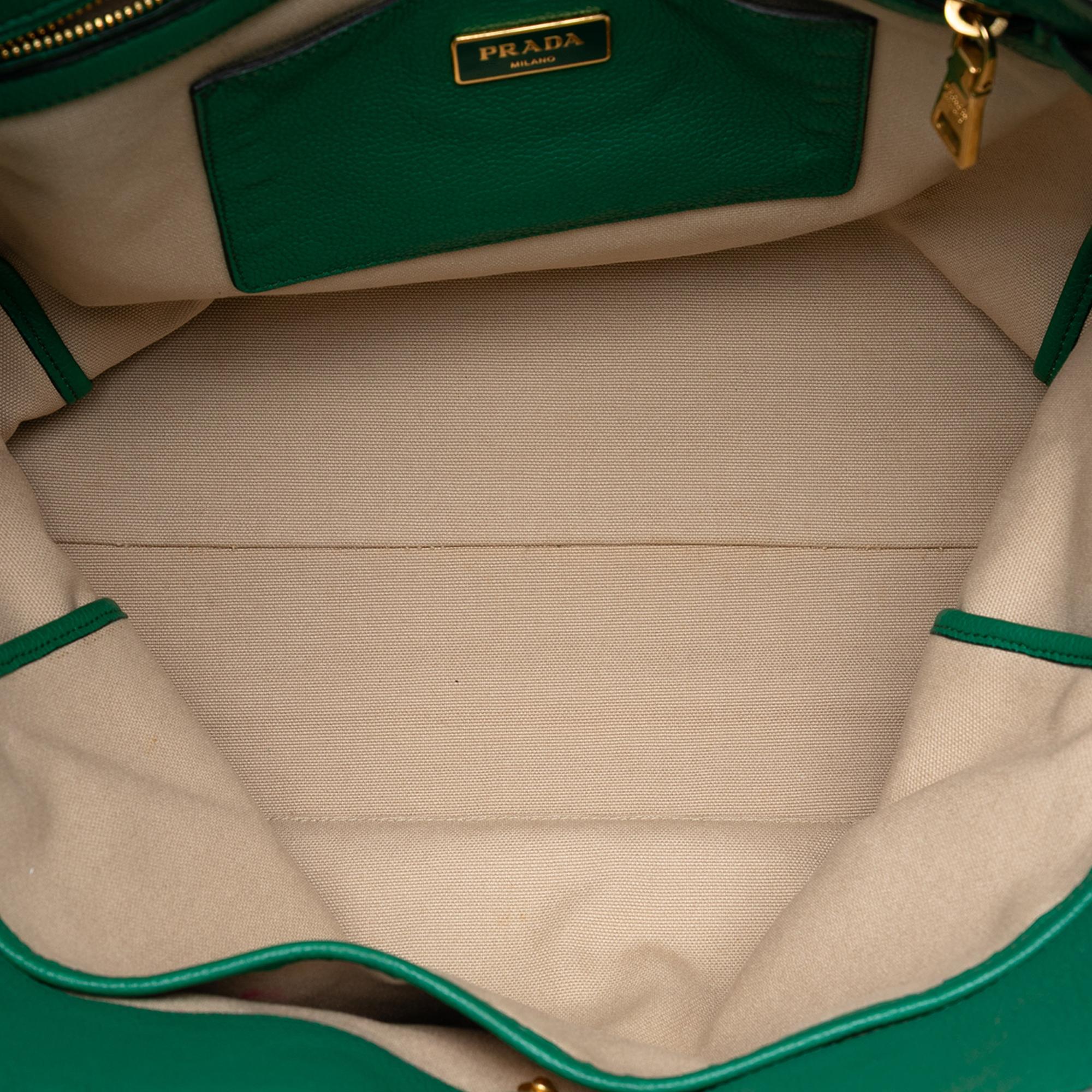 Prada Vitello Daino Open Convertible Tote