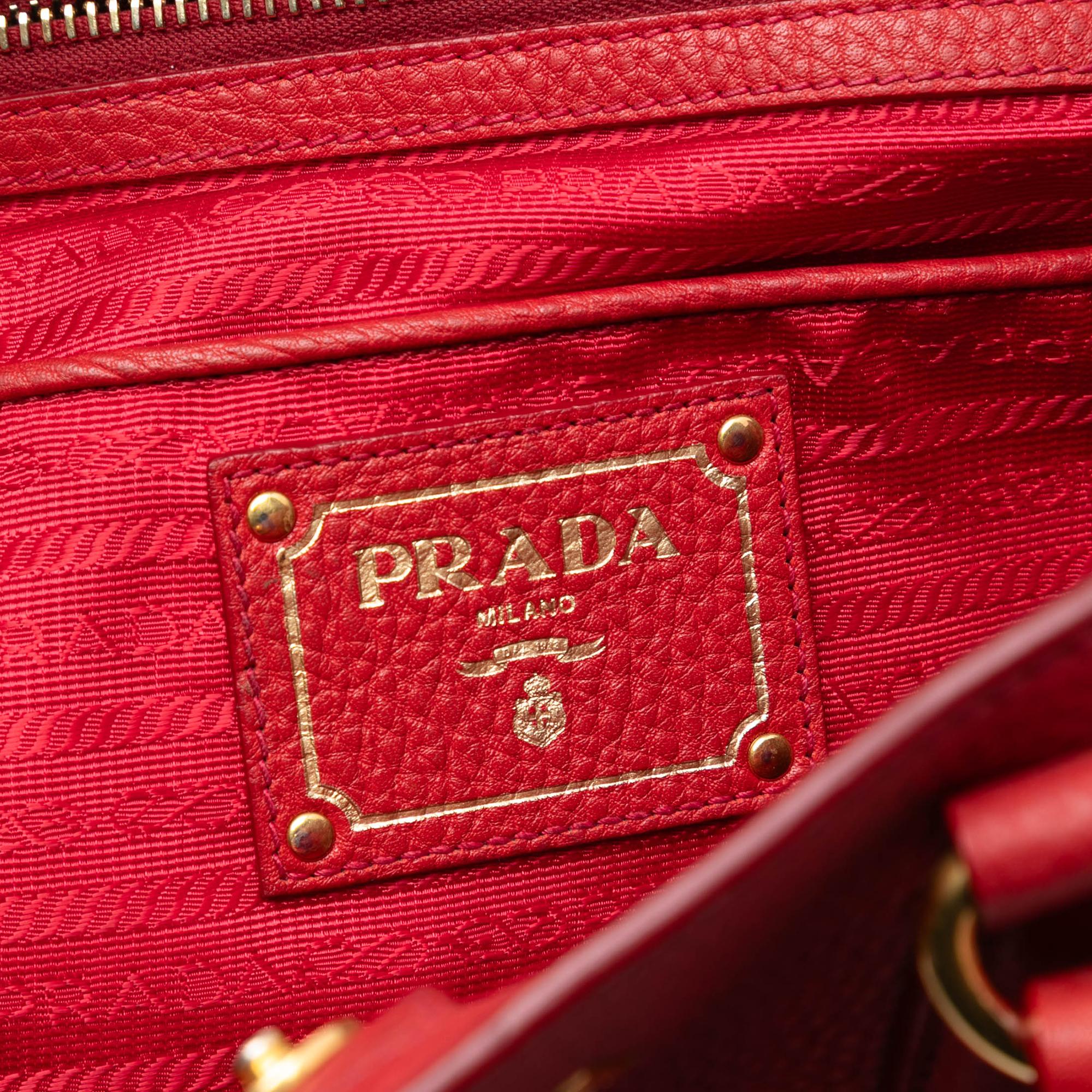 Prada Vitello Daino Open Convertible Tote