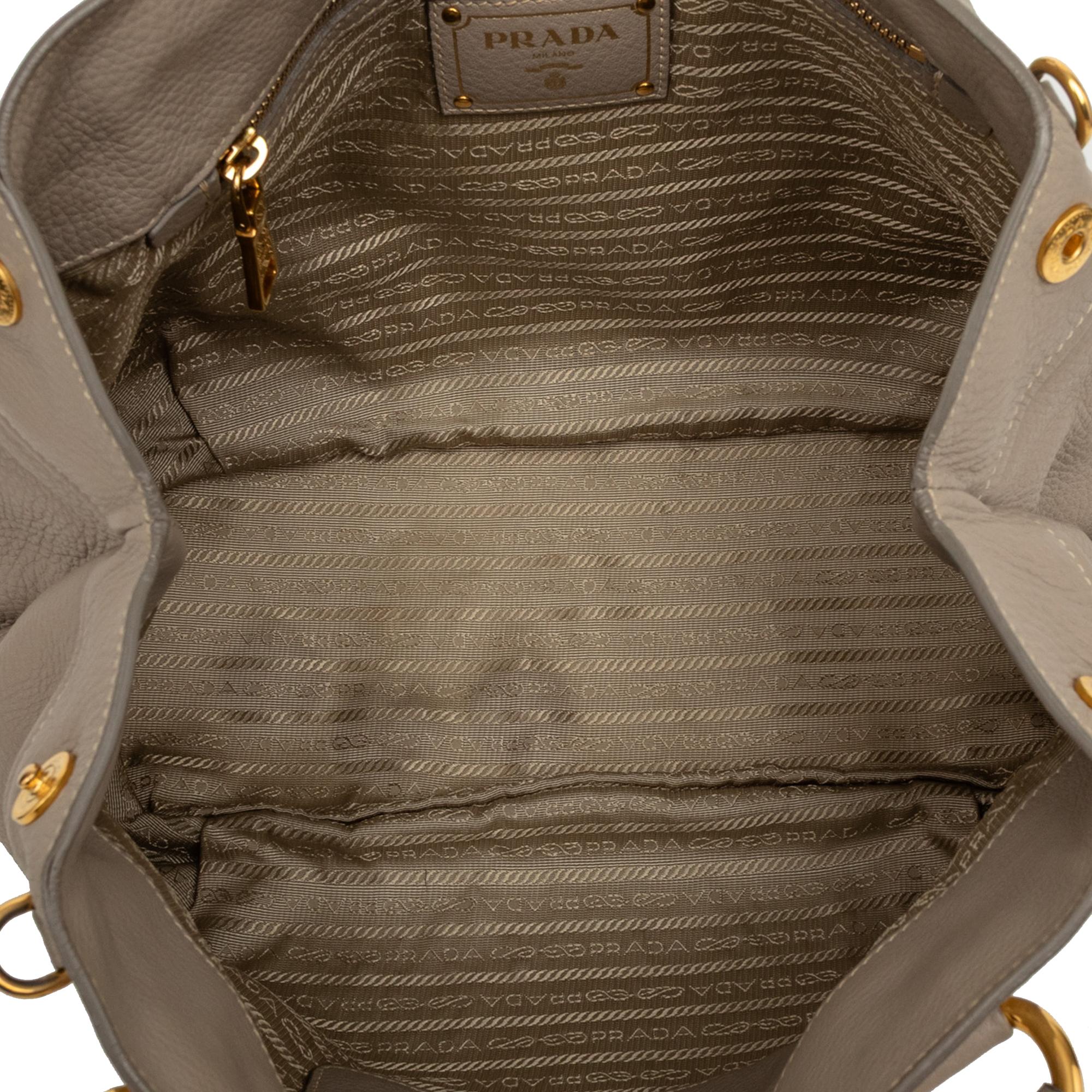 Prada Vitello Daino Open Convertible Tote