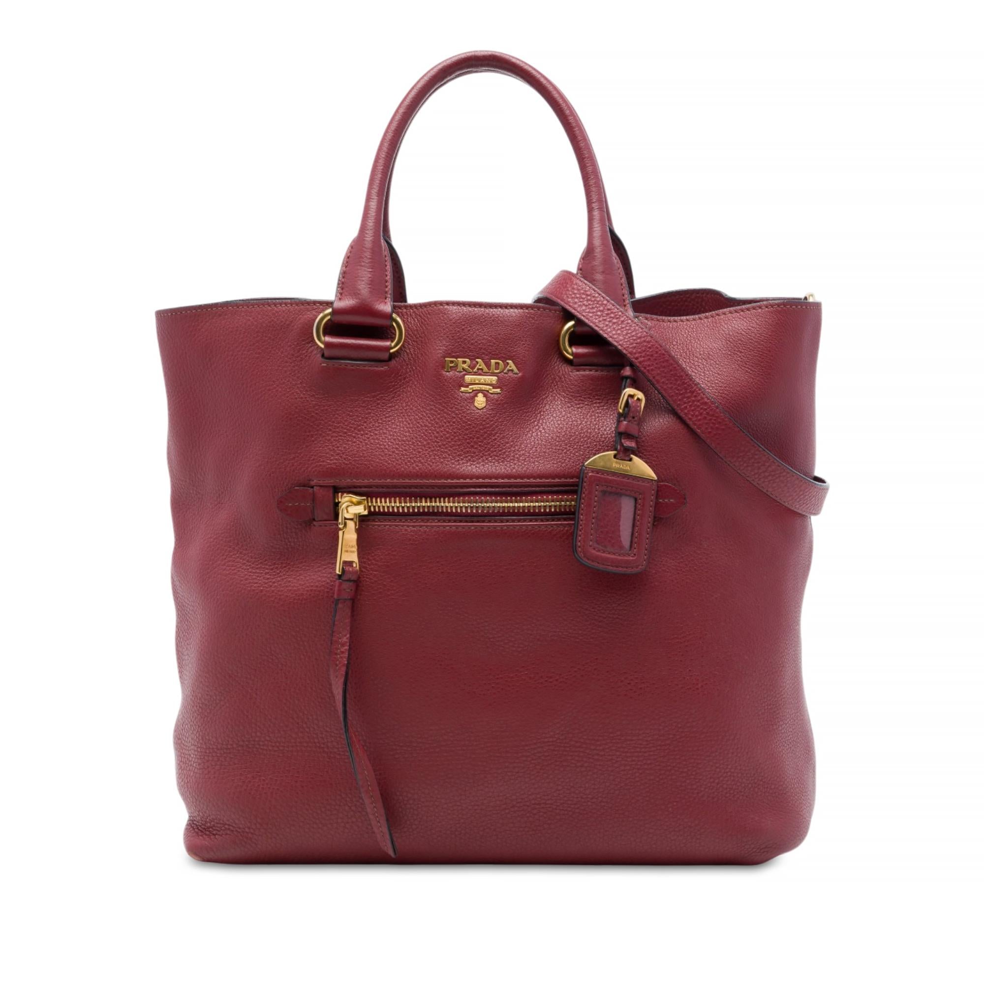 Prada Vitello Daino Open Convertible Tote