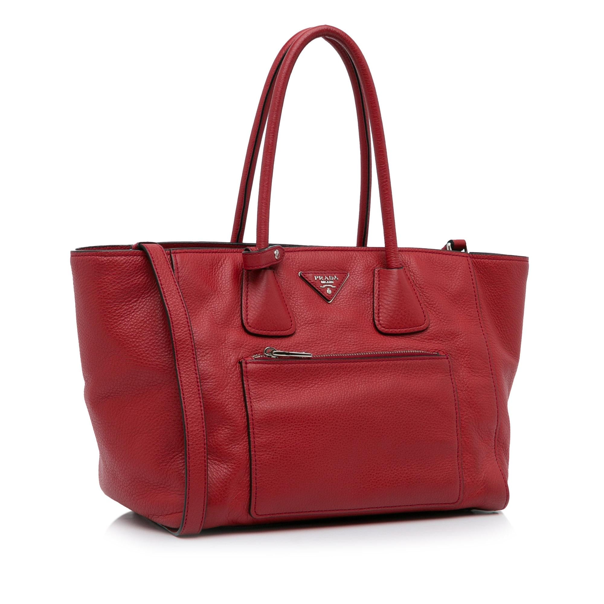 Prada Vitello Daino Pocket Satchel (SHG-O7reXq)