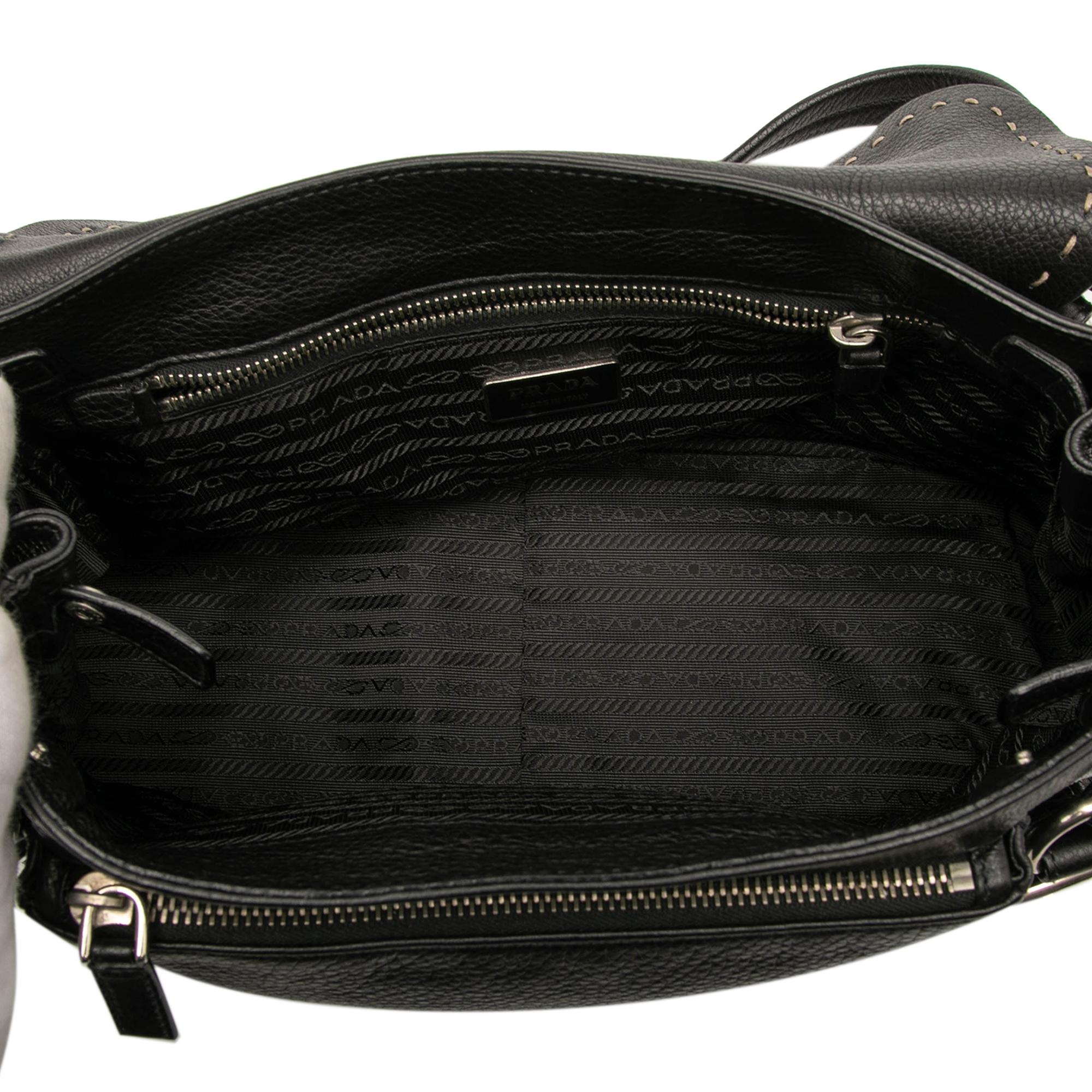 Prada Vitello Daino Pushlock Flap