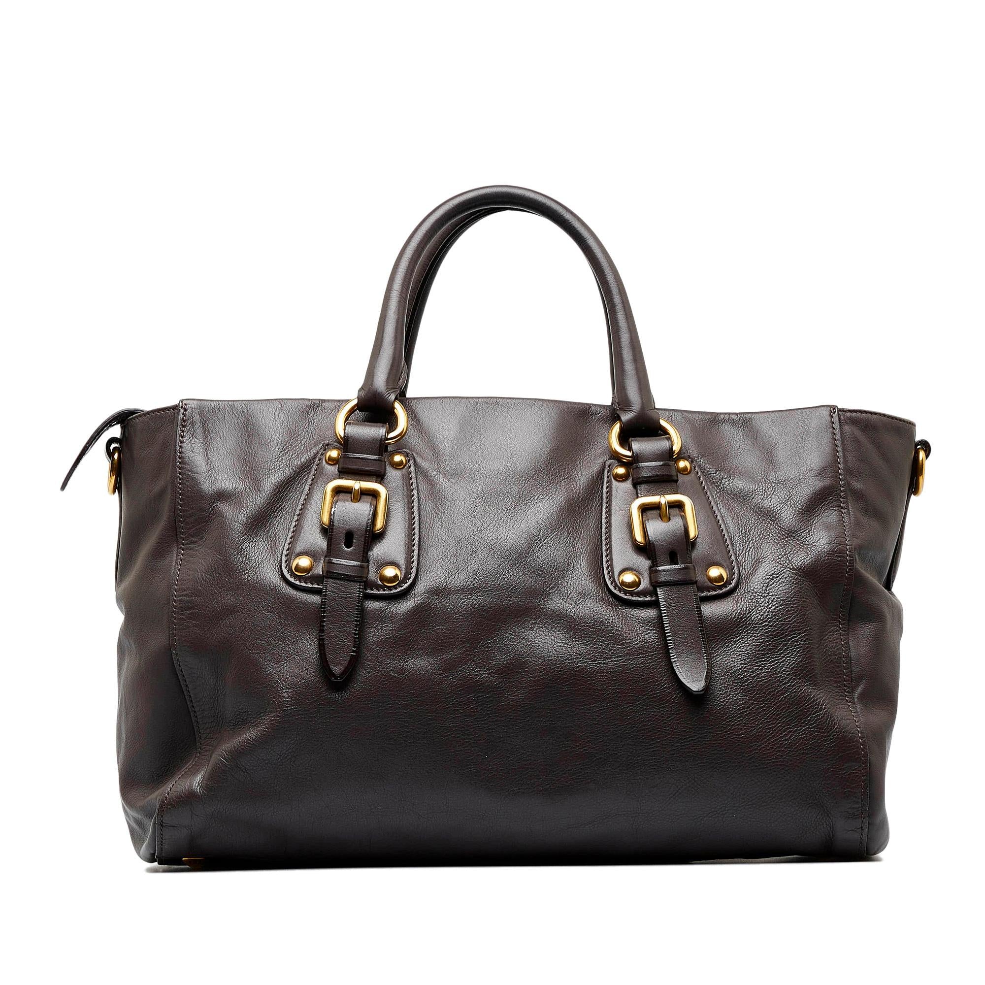 Prada Vitello Daino Satchel (SHG-Vl4p6f)