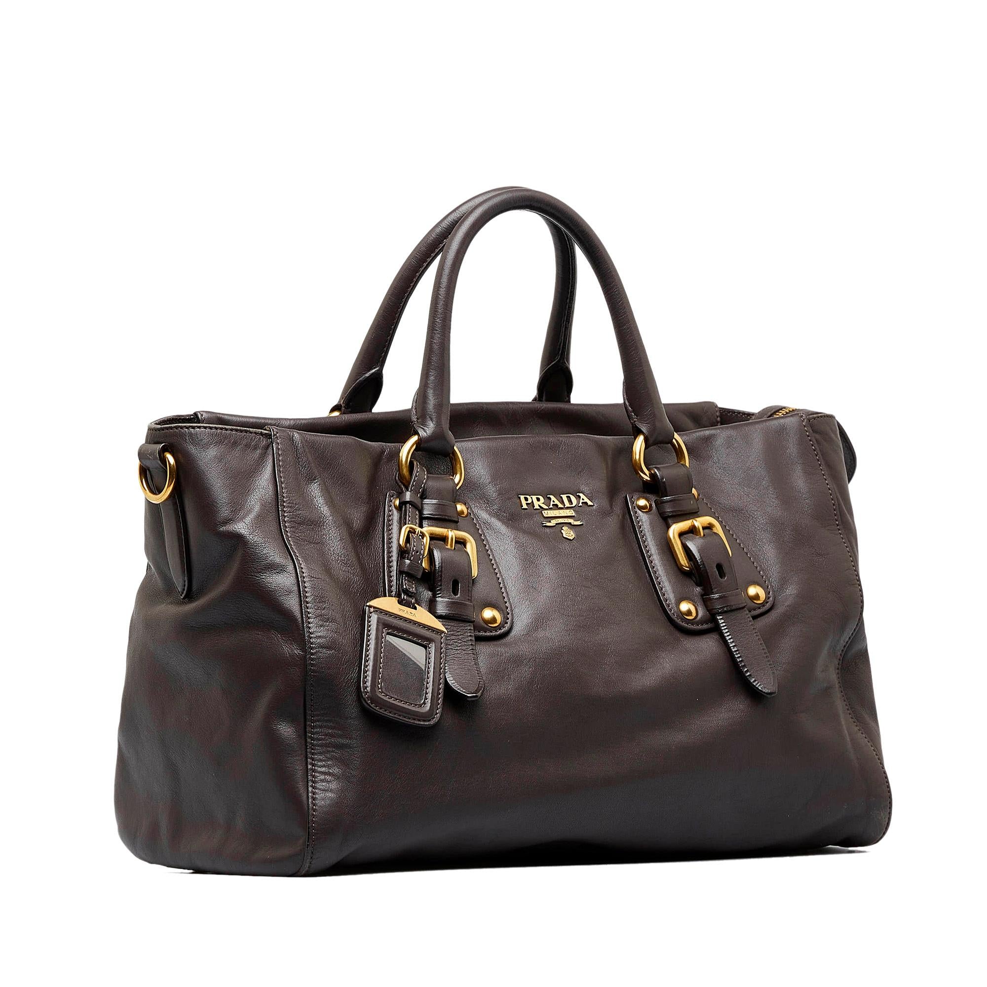 Prada Vitello Daino Satchel (SHG-Vl4p6f)